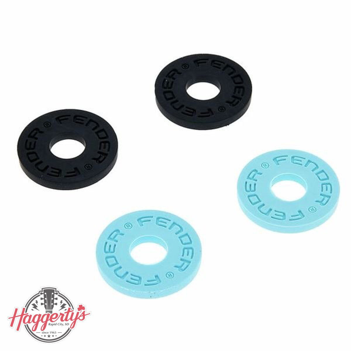 Fender Strap Blocks 4- Pack Black Daphne Blue