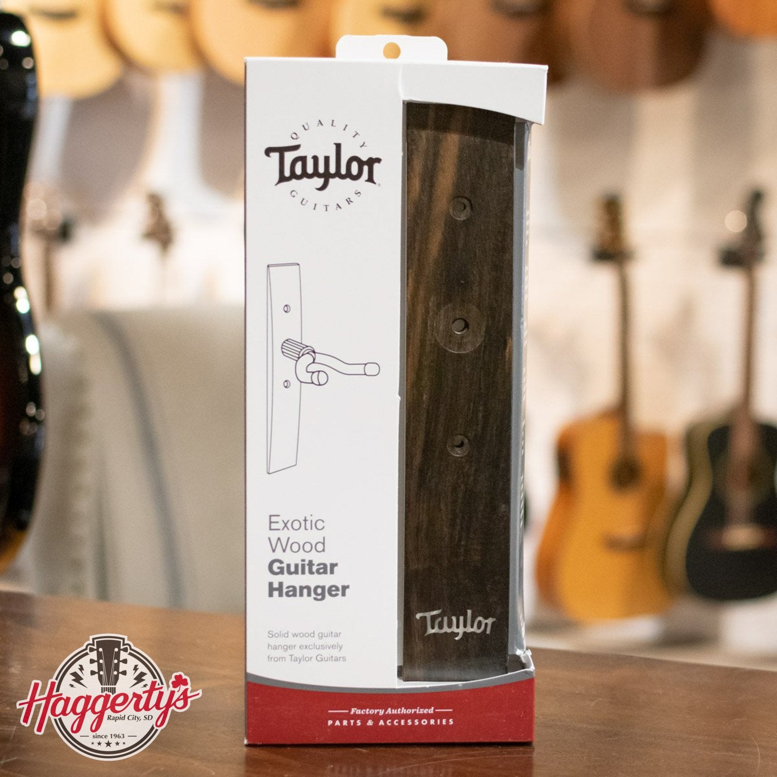 Taylor Guitar Wall Hanger - Ebony, Acrylic Logo Inlay