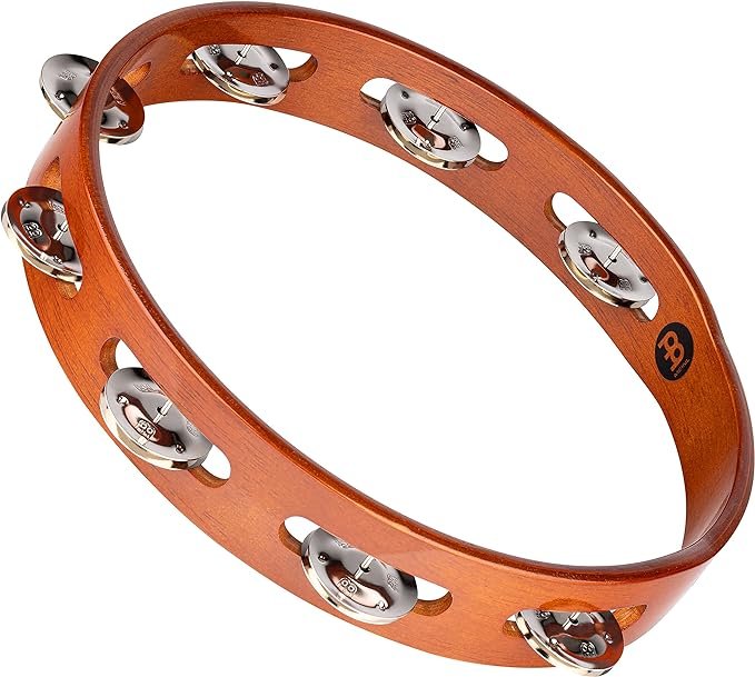 Meinl Percussion 10" Traditional Wood Tambourine Single row Nickel plated steel jingles