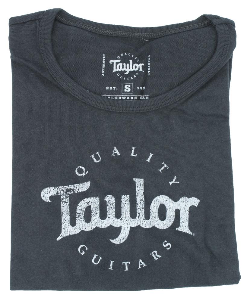Taylor Ladies Short Sleeve T-Shirt Black White Logo - Small