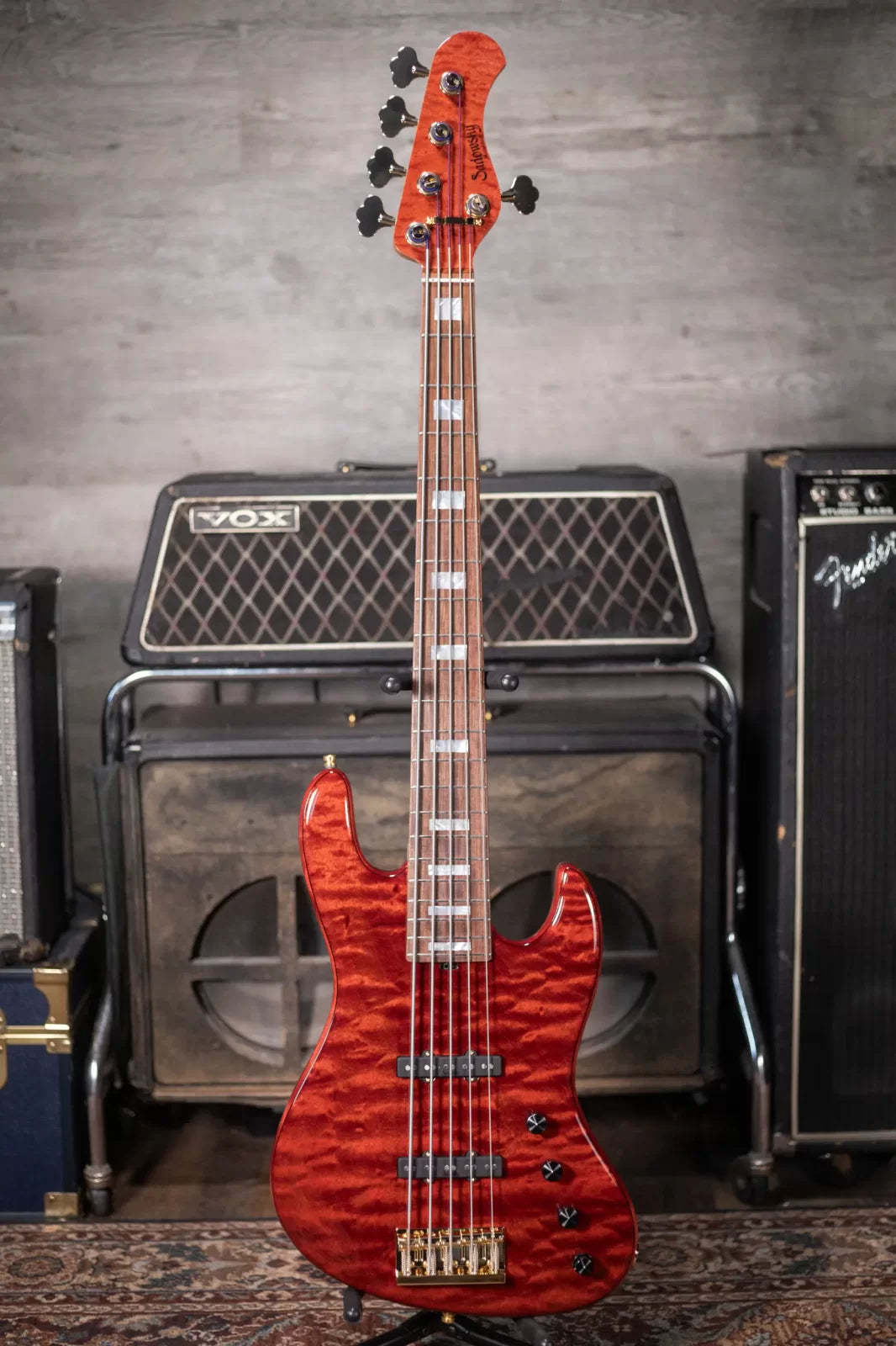 Sadowsky Limited Edition 2023 MasterBuilt 21-Fret 5-String Standard J/J Bass - Majestic Red Transparent