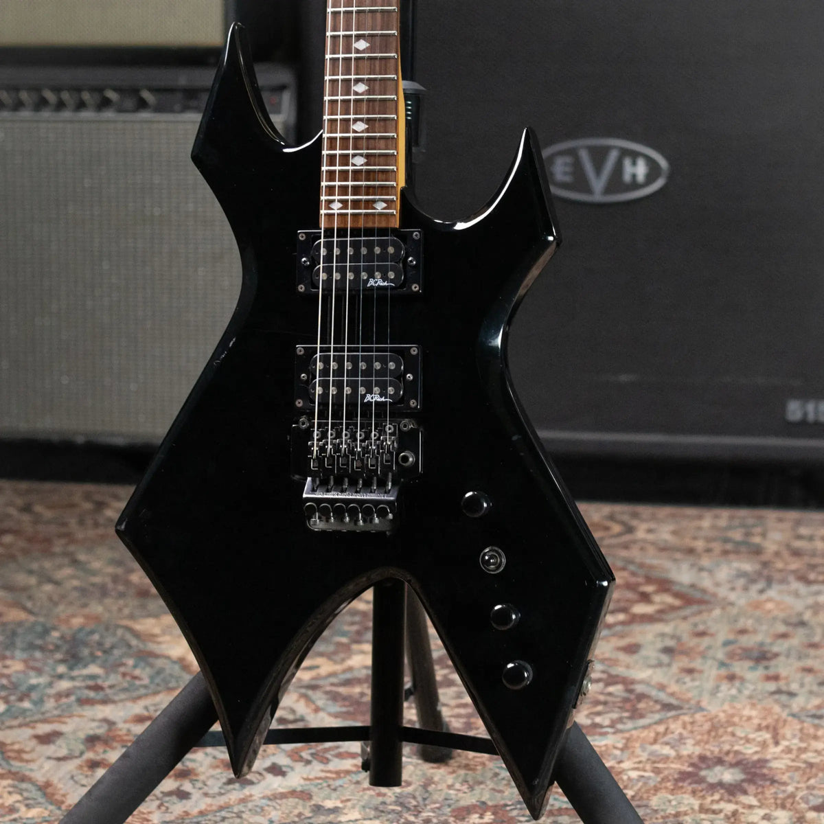 B.C. Rich Warlock Electric Guitar - Ebony with Hardshell Case - Used