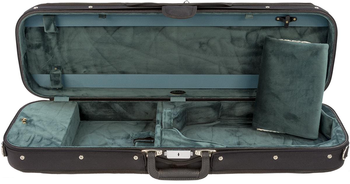 Bobelock 1002 Wooden Oblong Violin Case- 4/4 Black/Green