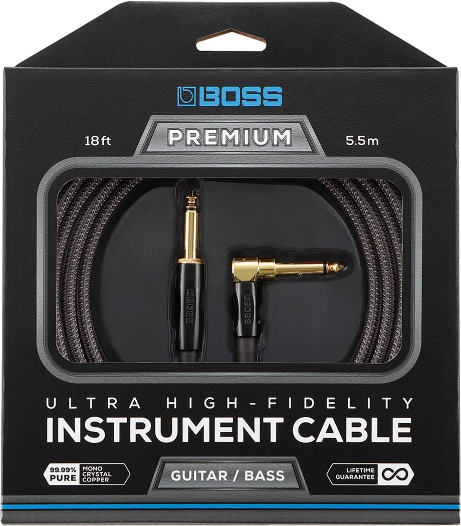 Boss BIC-P10A Premium Straight/Right Angle Instrument Cable - 10ft