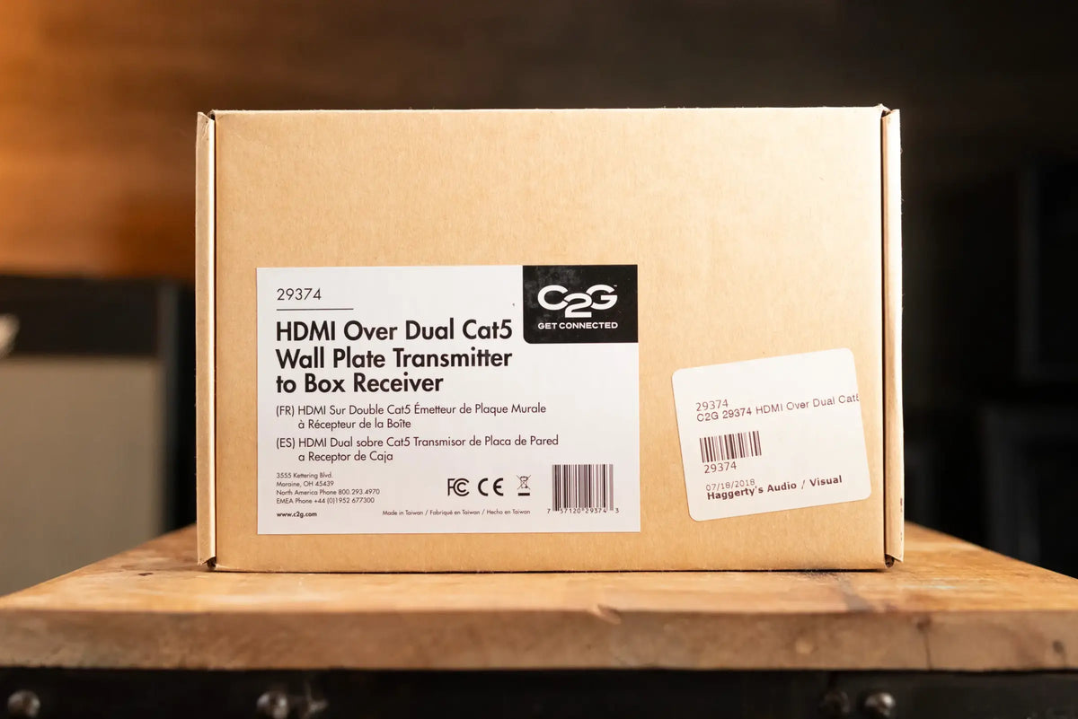 Cables To Go (C2G) Model 29374 HDMI Over Dual Cat5 Wall Plate Transmitter to Box Receiver - Used