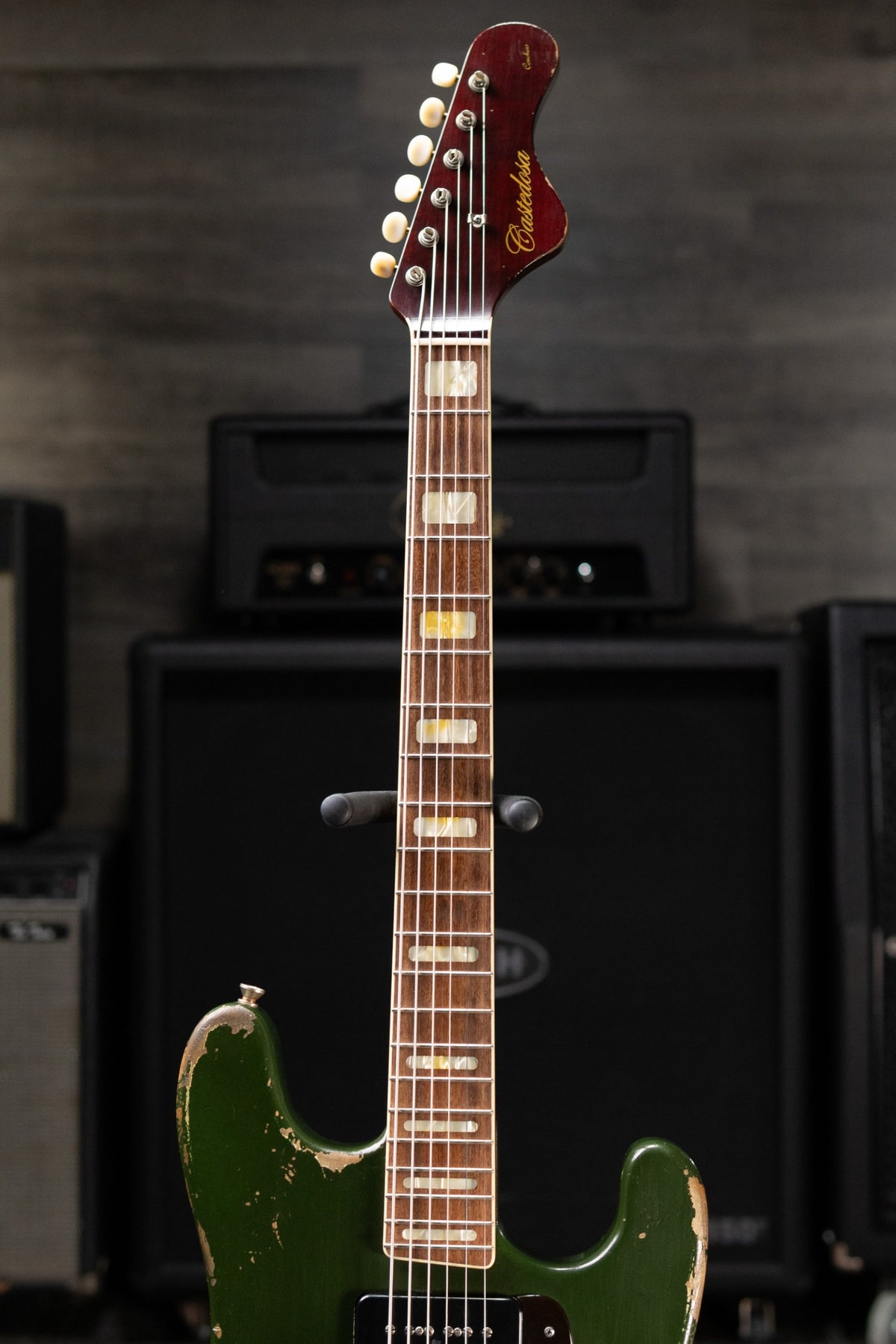 Castedosa #37 Conchers Baritone with La Raza Octave Fuzz Circuit - Aged Cadillac Green Metallic with Hardshell Case - Used