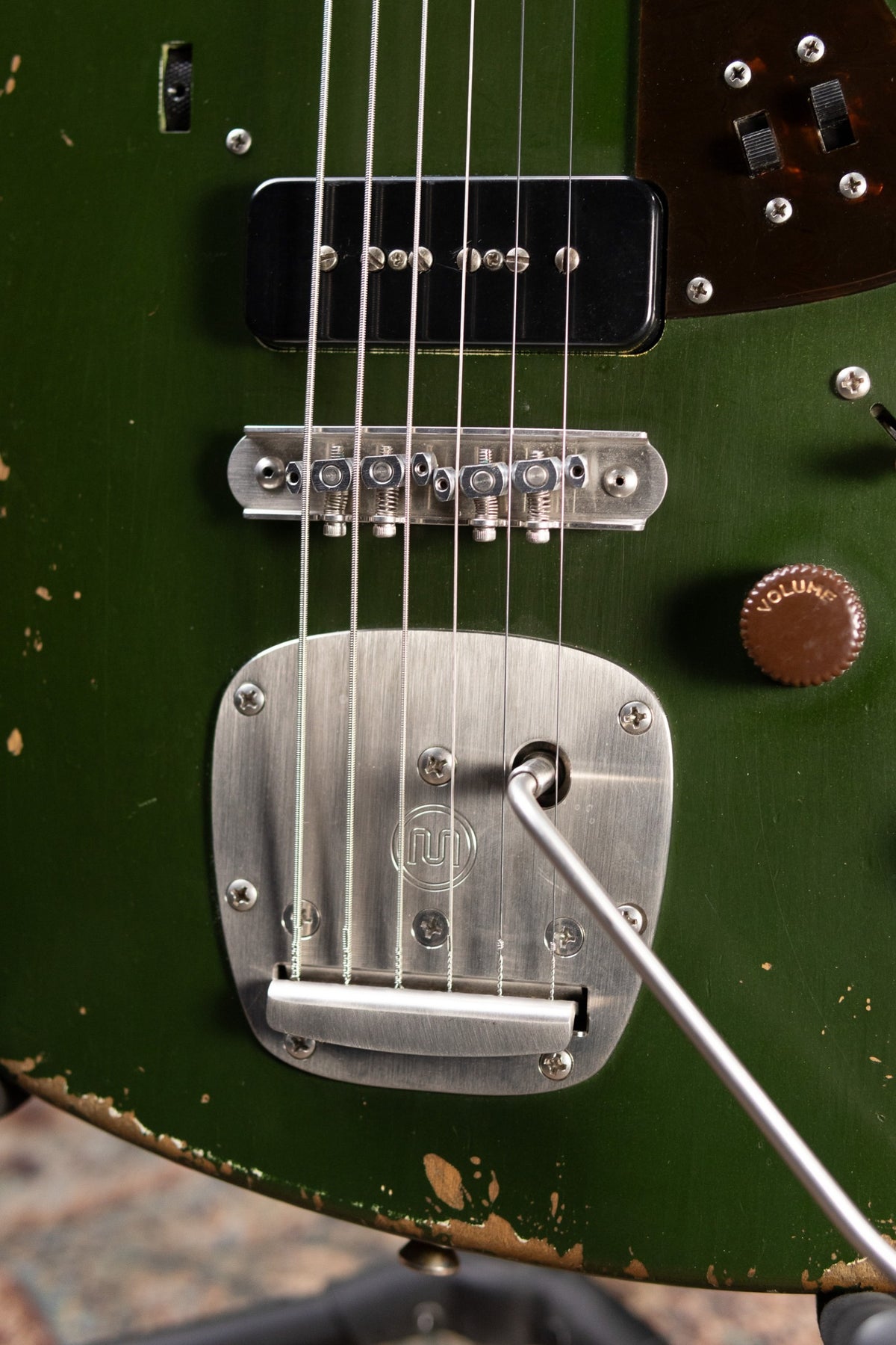 Castedosa #37 Conchers Baritone with La Raza Octave Fuzz Circuit - Aged Cadillac Green Metallic with Hardshell Case - Used