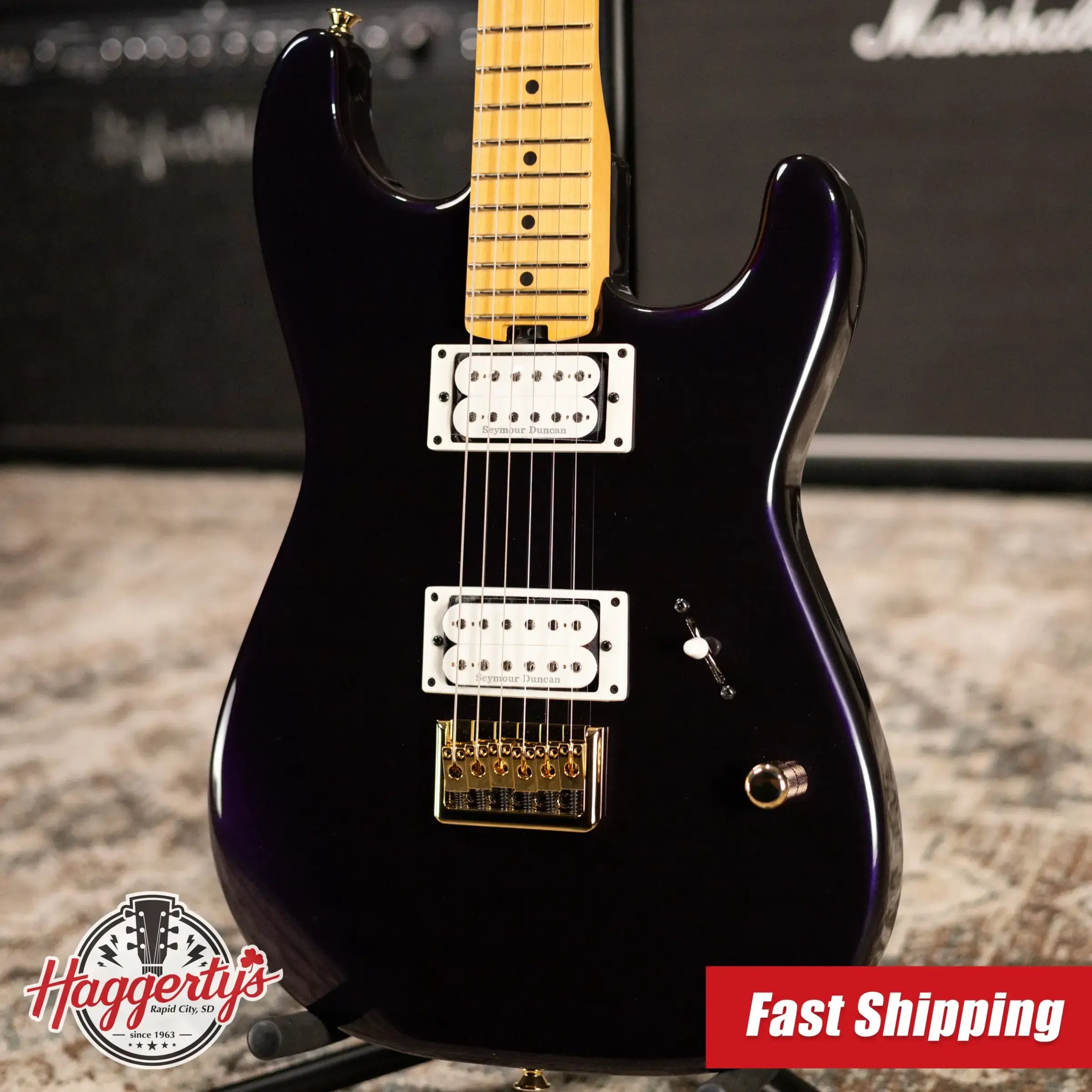 Charvel American Neo-Classic San Dimas SD1 HH HT MPL Electric Guitar - Velvet Midnight with Hardshell Case