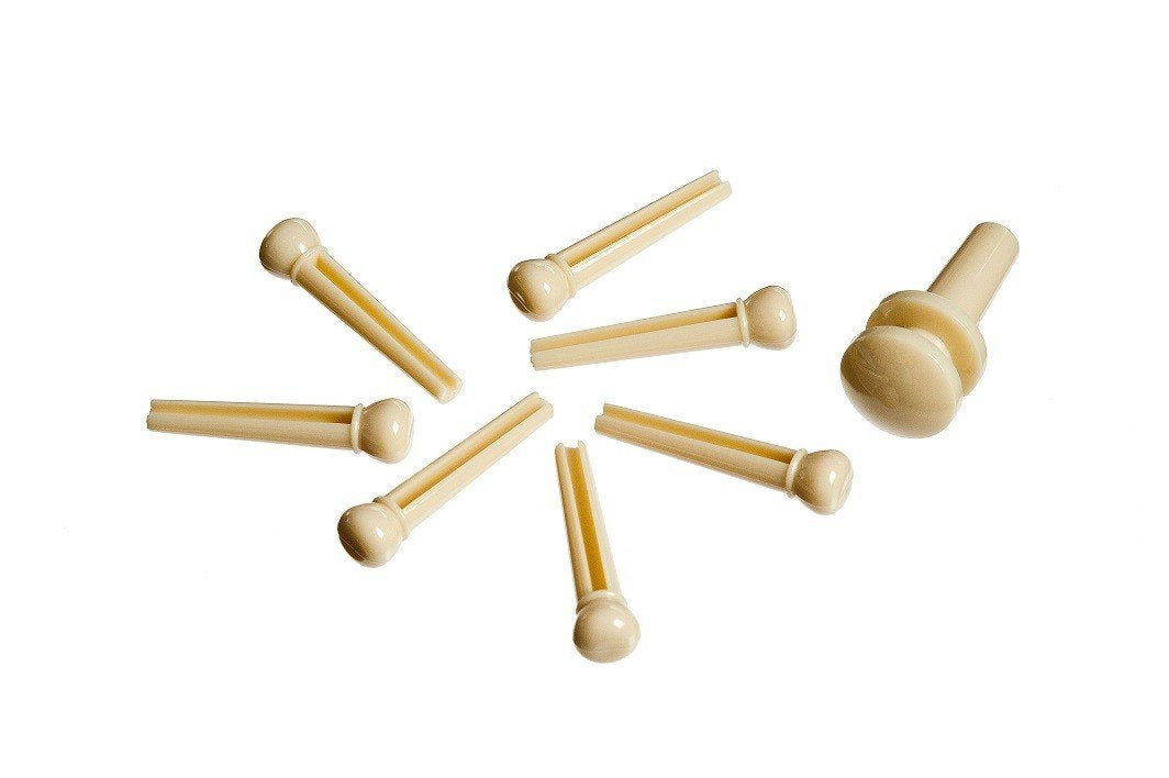 D'Addario PWPS11 Plastic Bridge End Pins Ivory