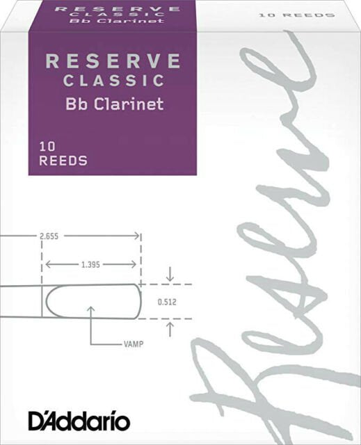 D'addario Reserve Classic Bb Clarinet Reeds Strength 3.0 10-Pack