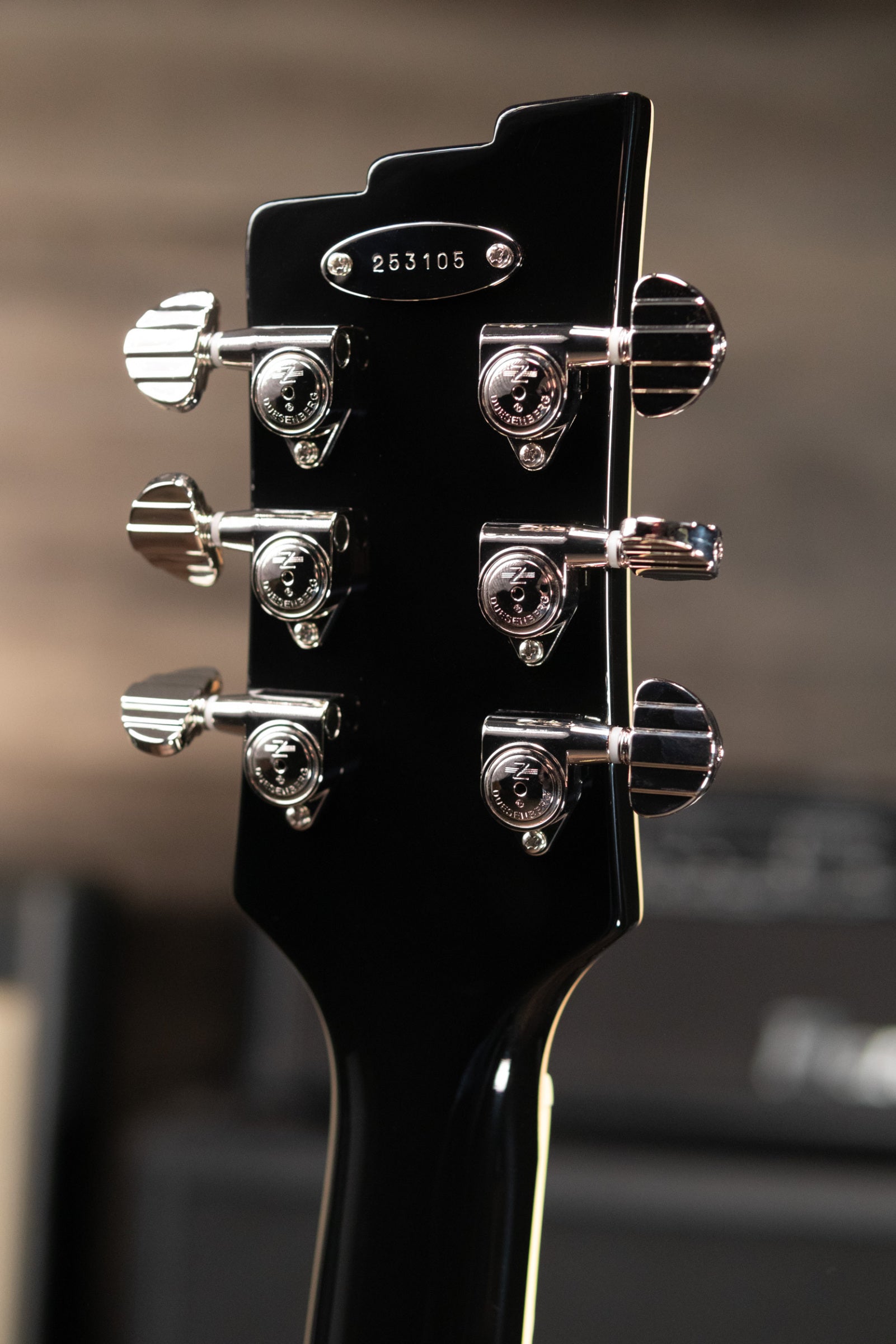 Duesenberg Paloma Baritone Electric Guitar - Black Sparkle with Gig Bag