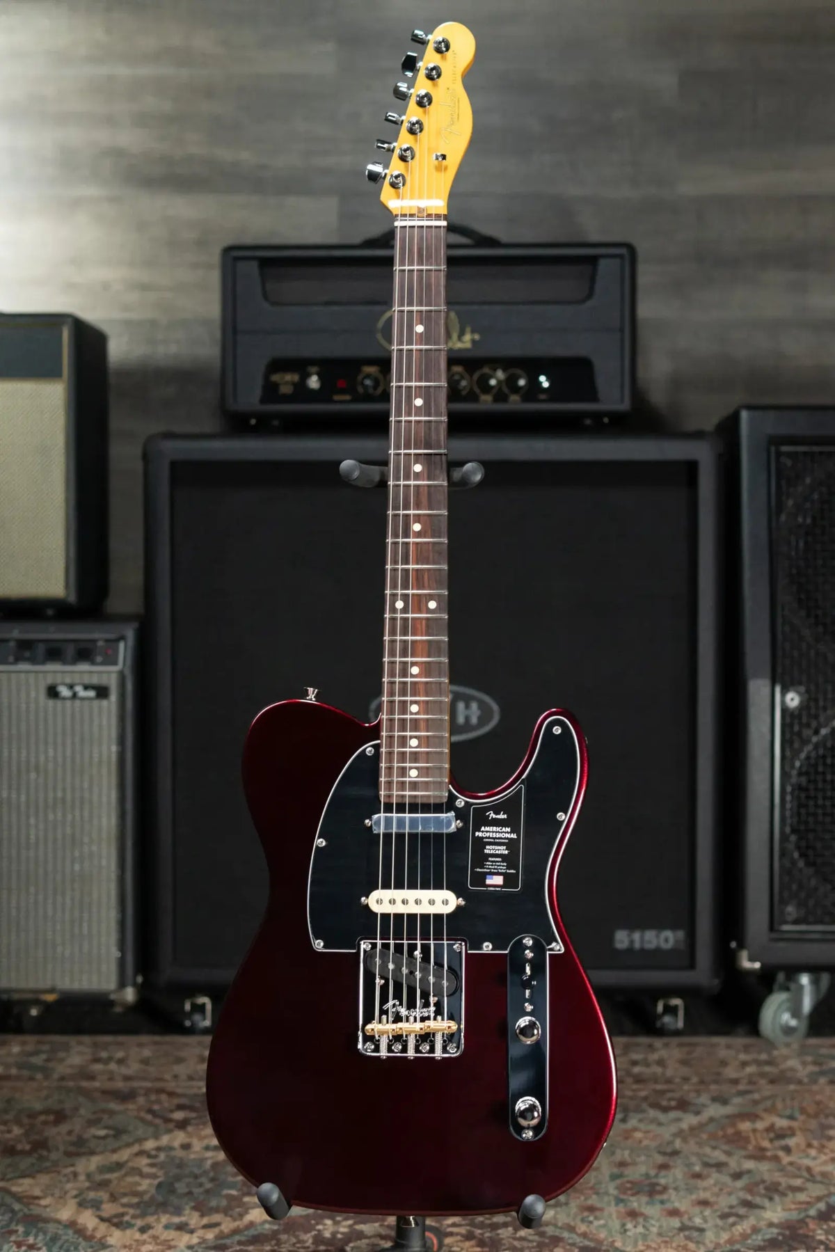 Fender American Professional Hotshot Telecaster Electric Guitar - Oxblood with Hardshell Case