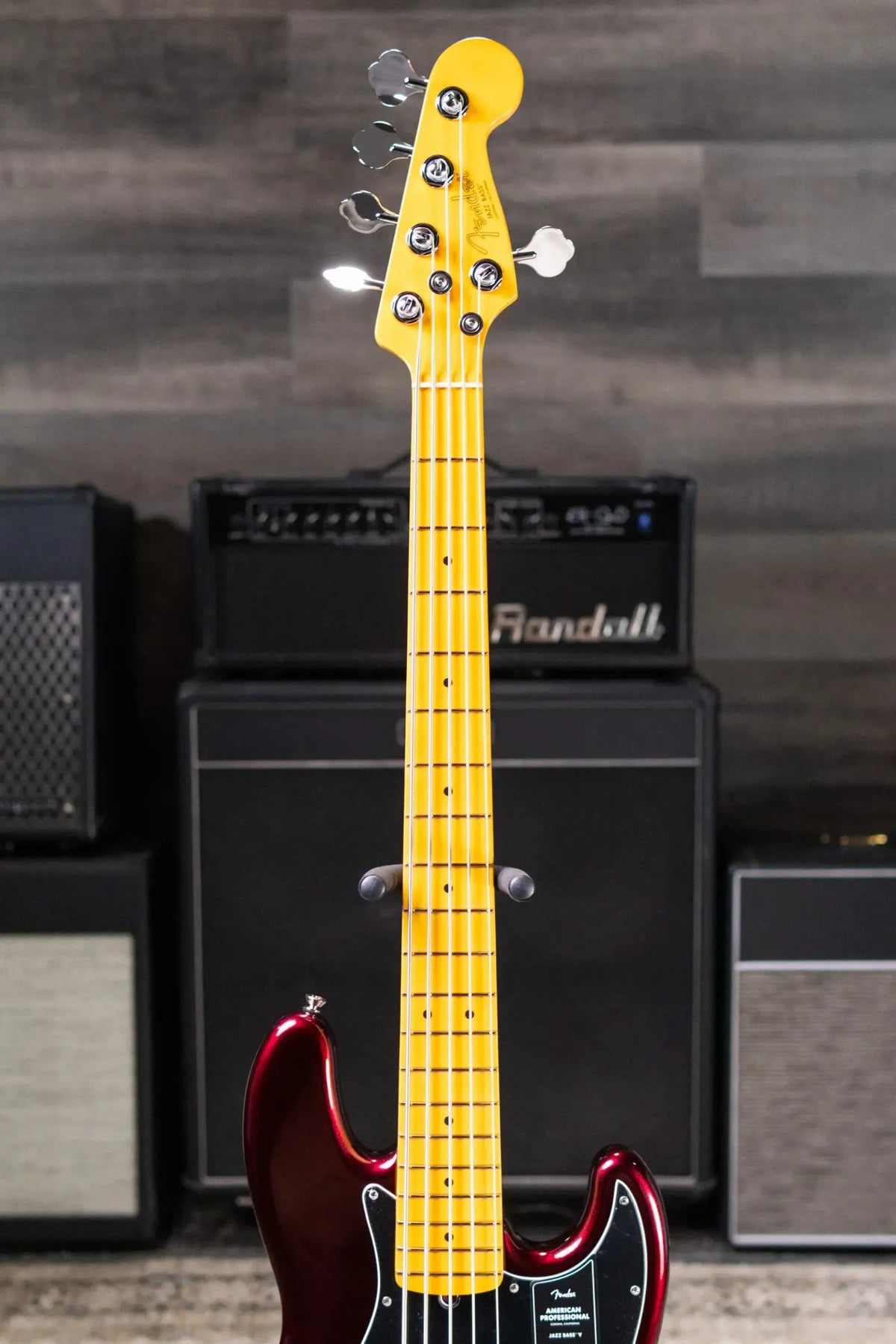Fender American Professional Jazz Bass V - Oxblood with Hardshell Case