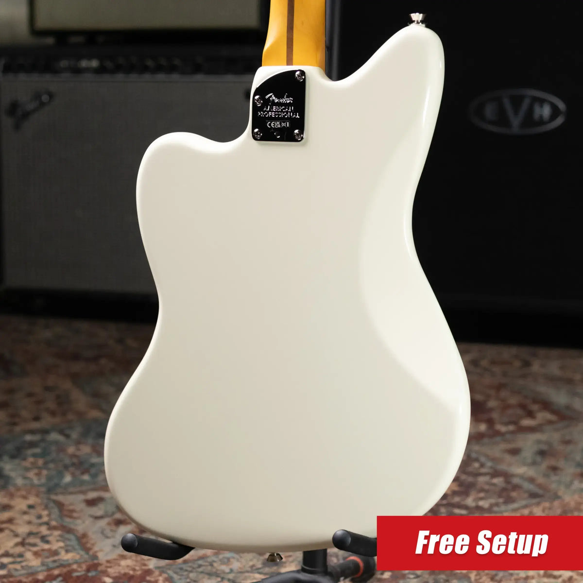 Fender American Professional Jazzmaster Electric Guitar - Olympic White with Hardshell Case