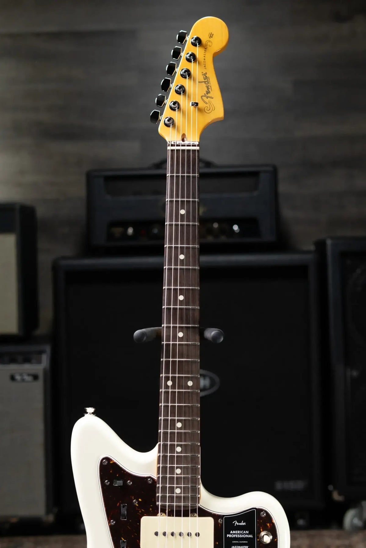 Fender American Professional Jazzmaster Electric Guitar - Olympic White with Hardshell Case