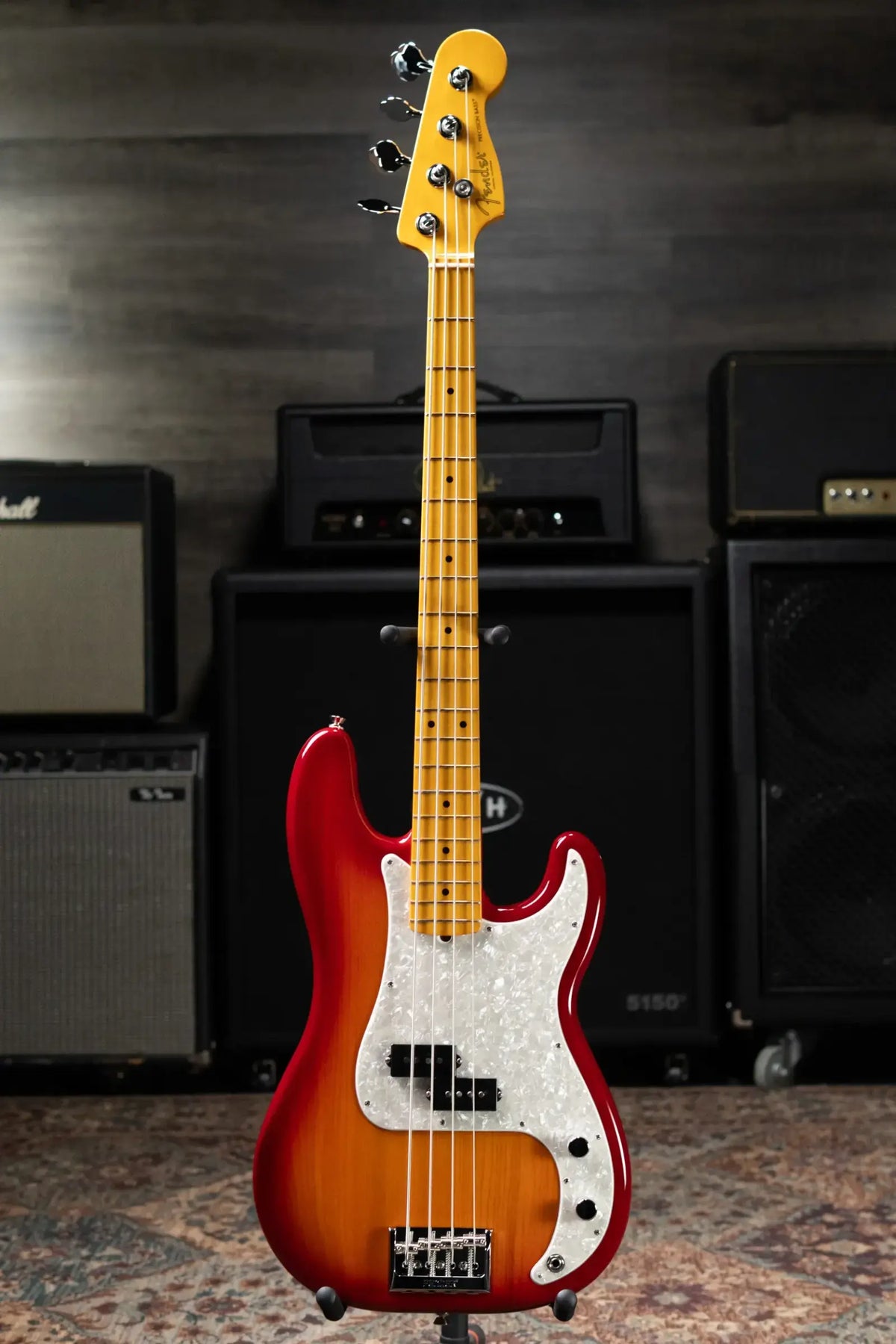 Fender American Professional Precision Bass - Aged Cherry Burst with Hardshell Case
