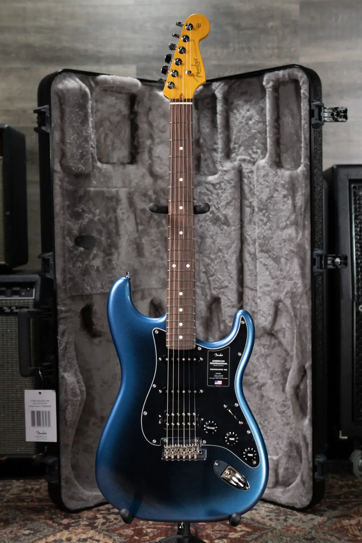 Fender American Professional Stratocaster HSS Electric Guitar - Dark Night with Hardshell Case