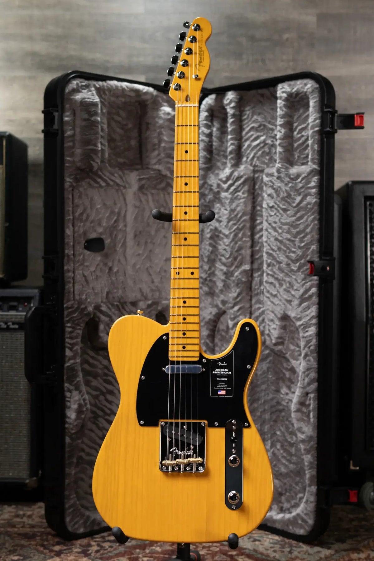 Fender American Professional Telecaster Electric Guitar - Butterscotch Blonde with Hardshell Case