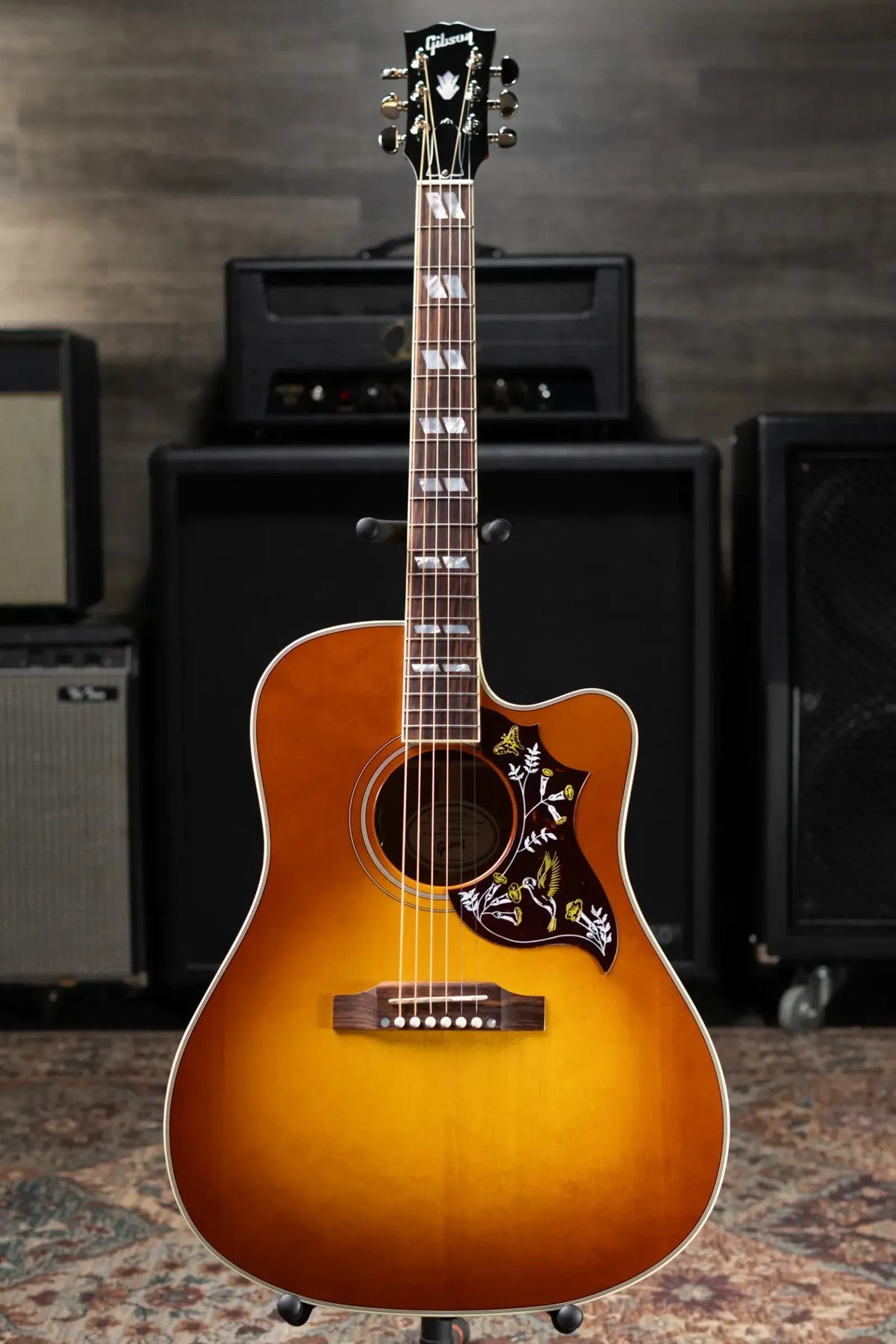 Gibson Hummingbird Standard EC Acoustic/Electric Guitar - Heritage Cherry Sunburst with Hardshell Case