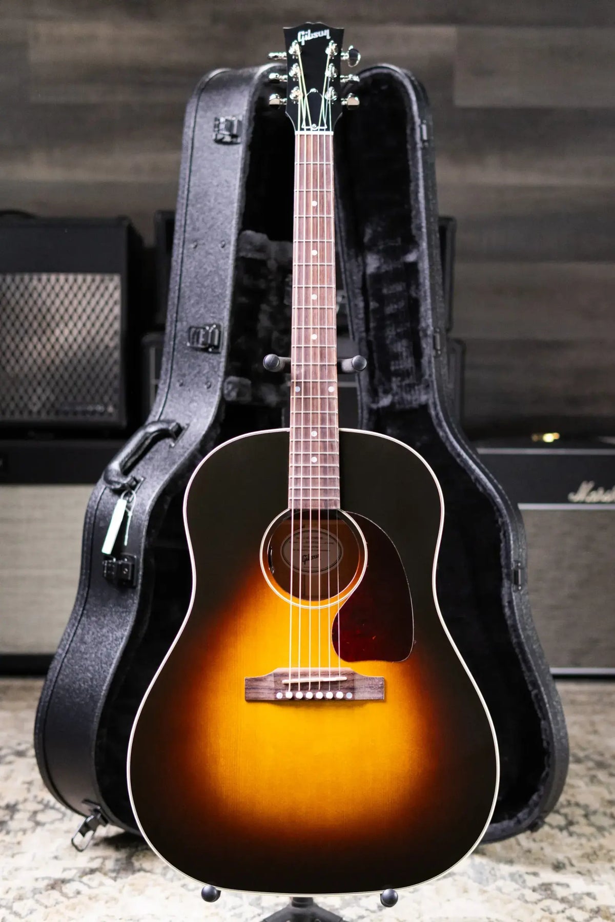 Gibson J-45 Standard Acoustic/Electric Guitar - Vintage Sunburst with Hardshell Case