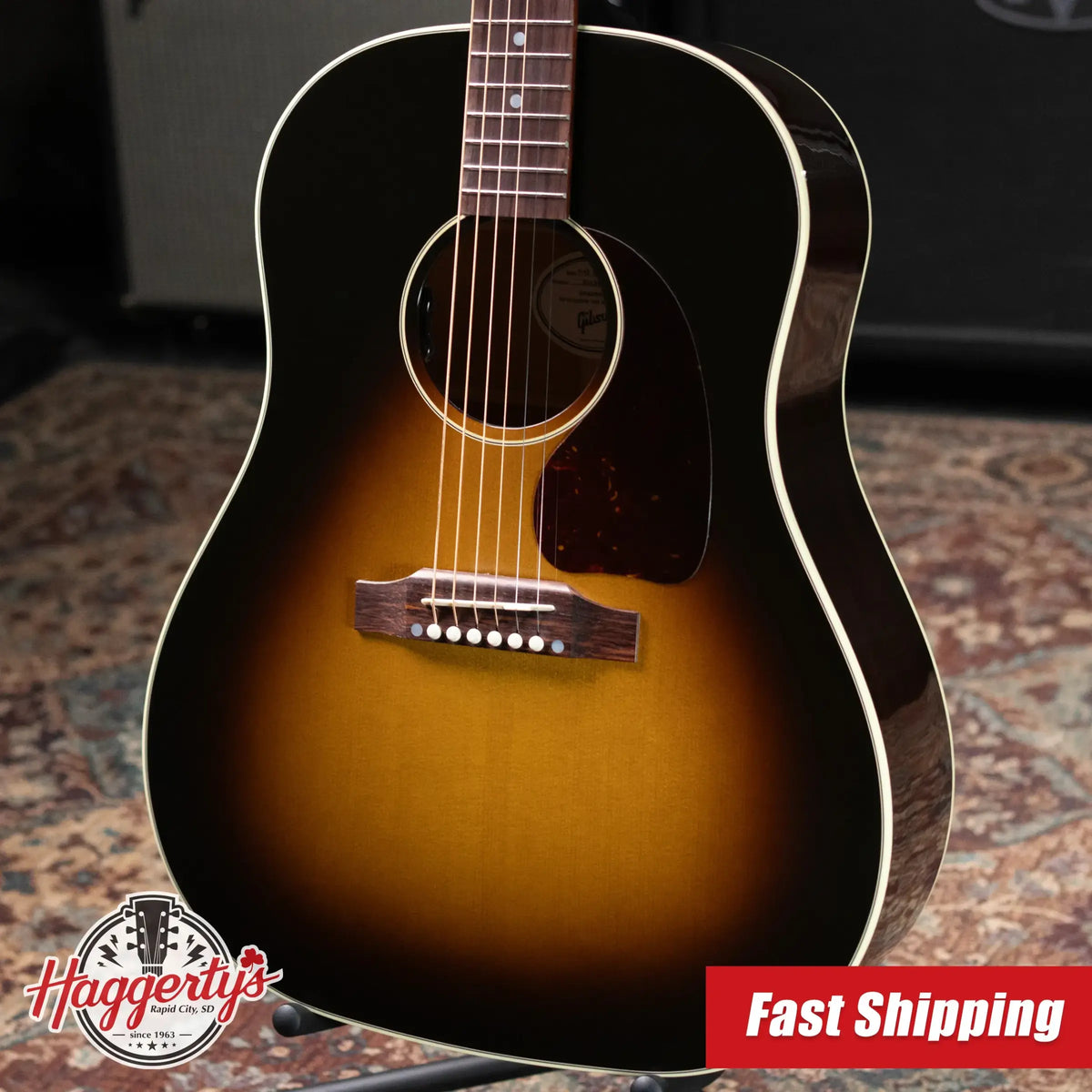 Gibson J-45 Standard Acoustic/Electric Guitar - Vintage Sunburst with Hardshell Case
