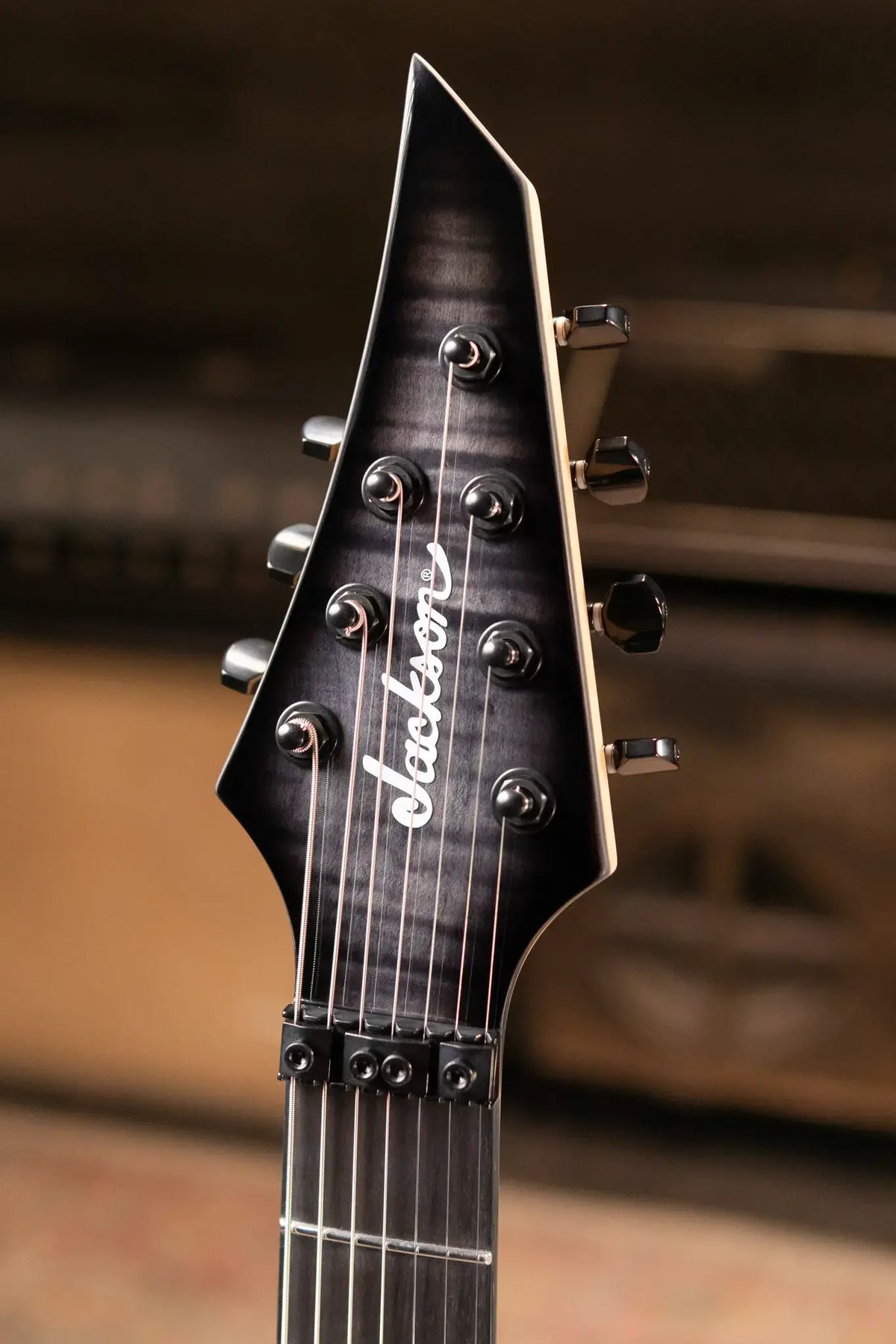 Jackson Pro Plus Series Signature Chris Broderick Soloist 7 String Electric Guitar - Transparent Black with Foam Core Case - Demo