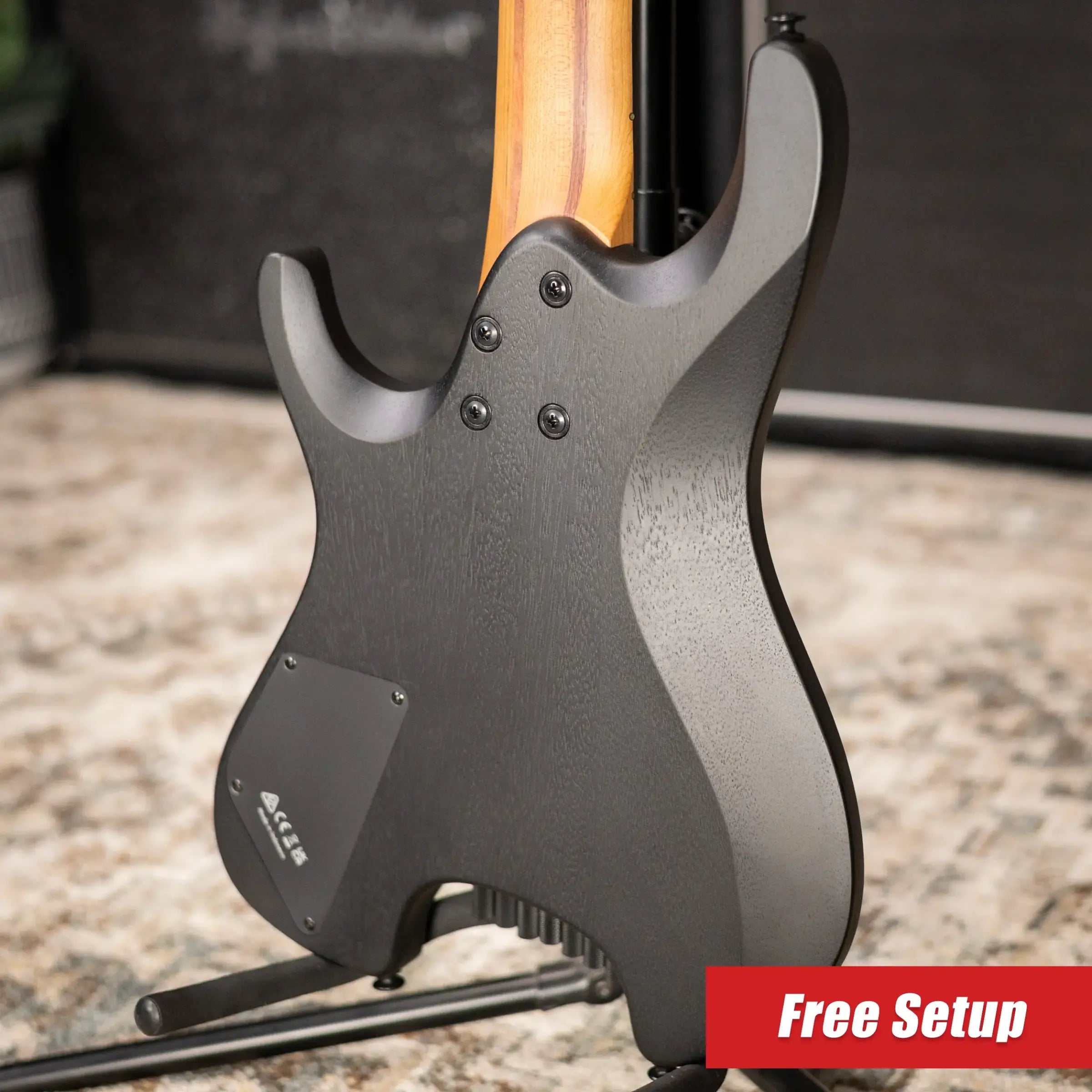 Ibanez QX527B 7-String Headless Electric Guitar - Weathered Black with Gig Bag