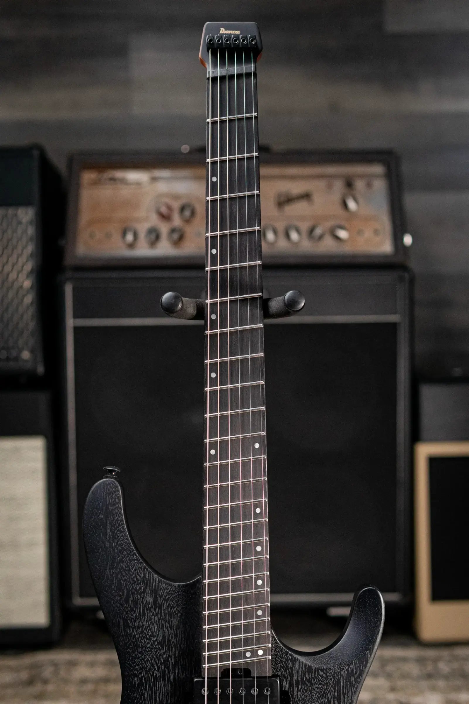 Ibanez QX52B Headless Electric Guitar - Weathered Black with Gig Bag