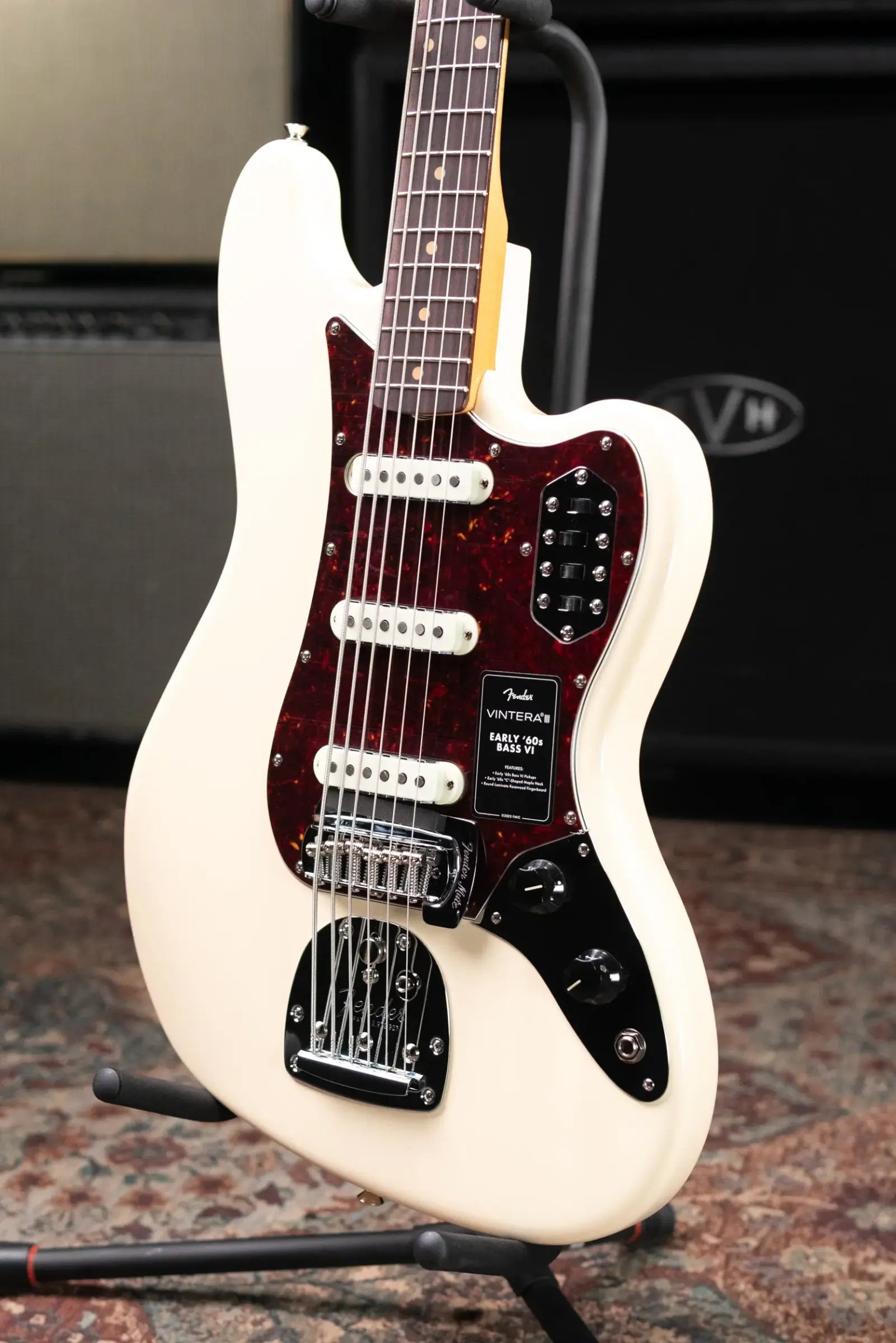 Fender Vintera III Early '60s Bass VI - Olympic White with Gig Bag