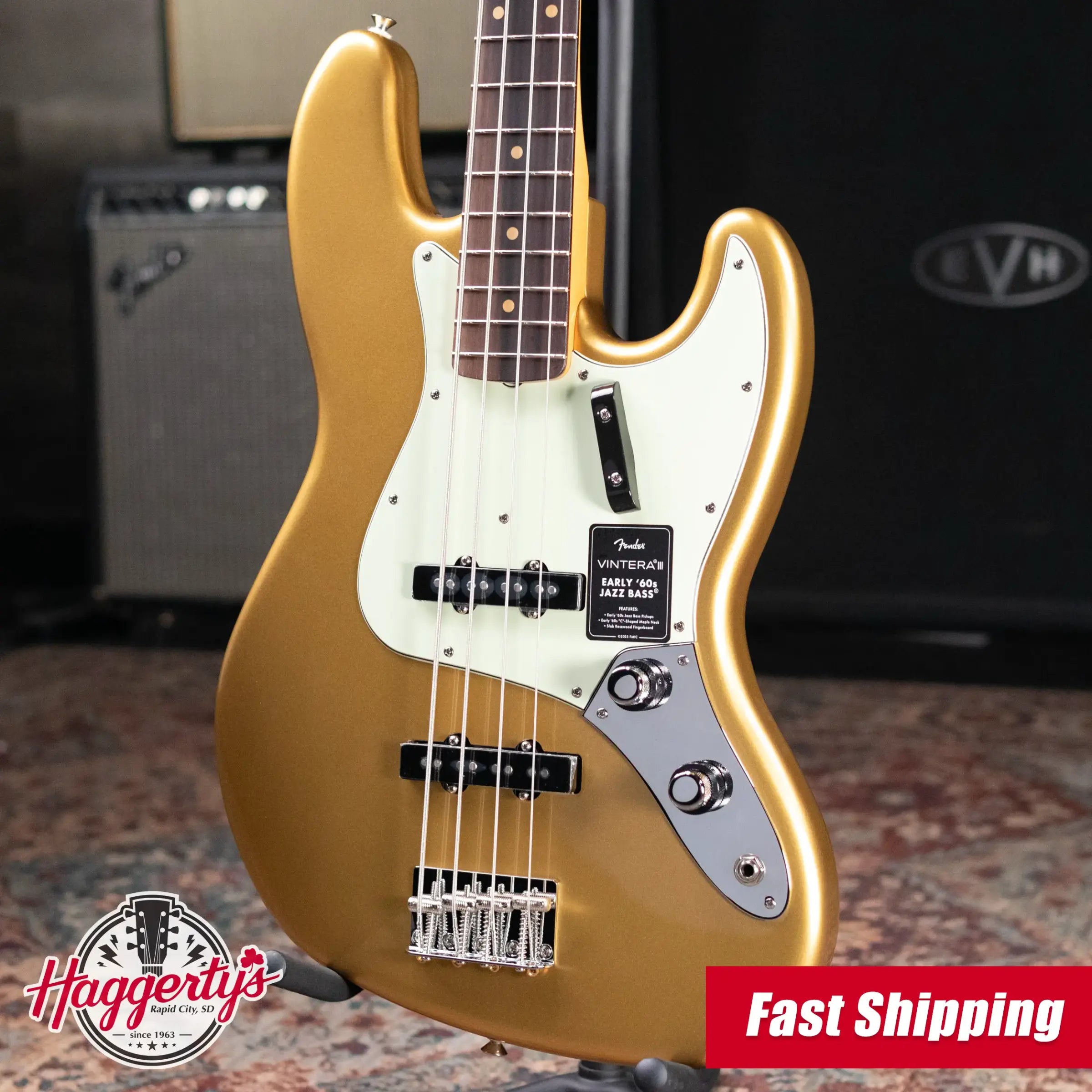 Fender Vintera III Early '60s Jazz Bass - Aztec Gold with Gig Bag
