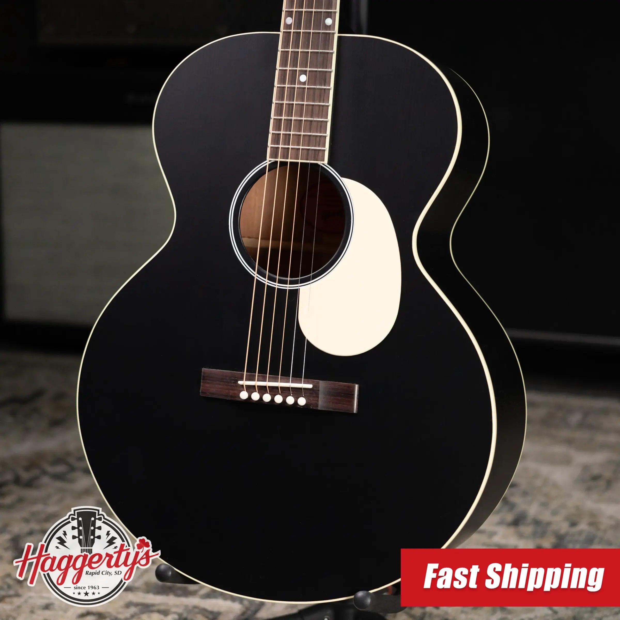 Gibson Century Collection J-185 12-Fret Acoustic Guitar - Ebony with Hardshell Case