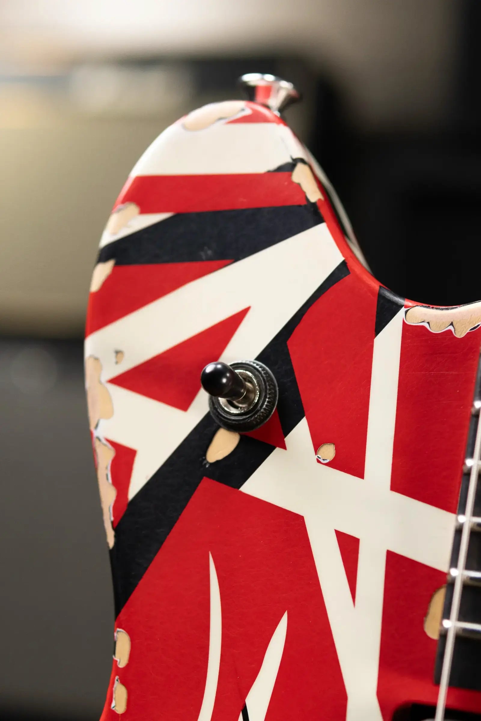 EVH Limited Edition Wolfgang Special Striped Series Electric Guitar - Aged Red, Black & White with Gig Bag
