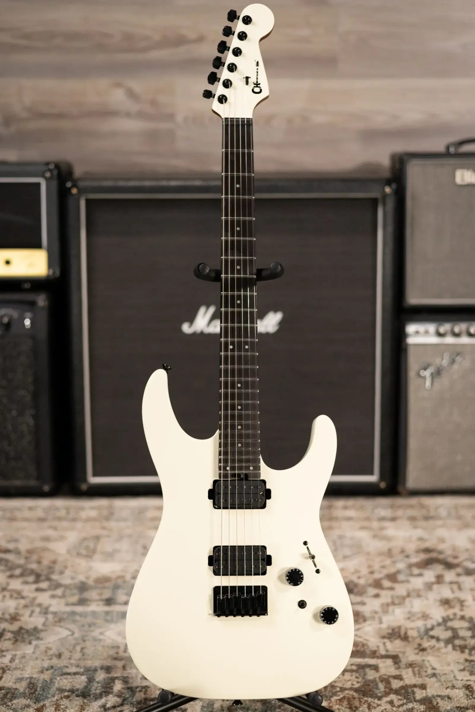 Charvel Pro-Mod Plus Dinky DK24 HH HT EB Electric Guitar - Chreme White with Gig Bag