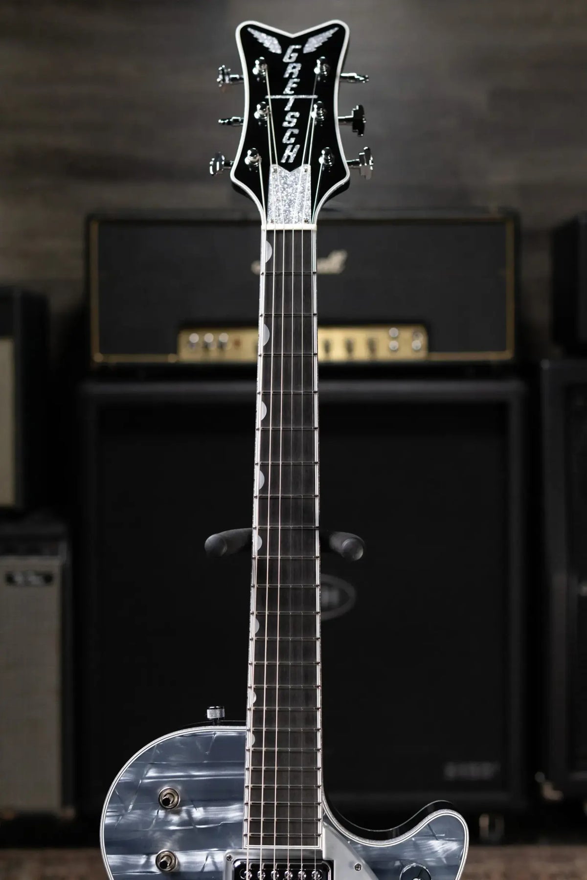 Gretsch G6134T Limited Edition Penguin with String-Thru Bigsby Electric Guitar - Light Blue Pearl with Hardshell Case