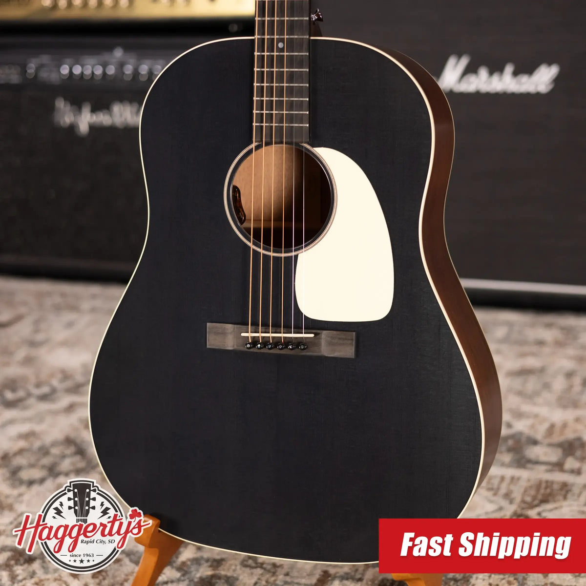 Martin DSS16E Acoustic/Electric Guitar - Black Smoke with Gig Bag
