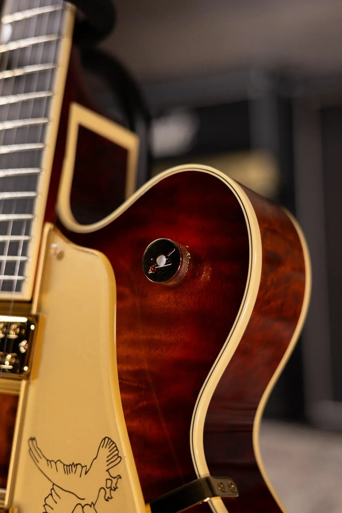 Gretsch G6136TGQM-59 Limited Edition Quilt Classic Falcon with Bigsby Hollow Body Electric Guitar - Forge Glow with Hardshell Case