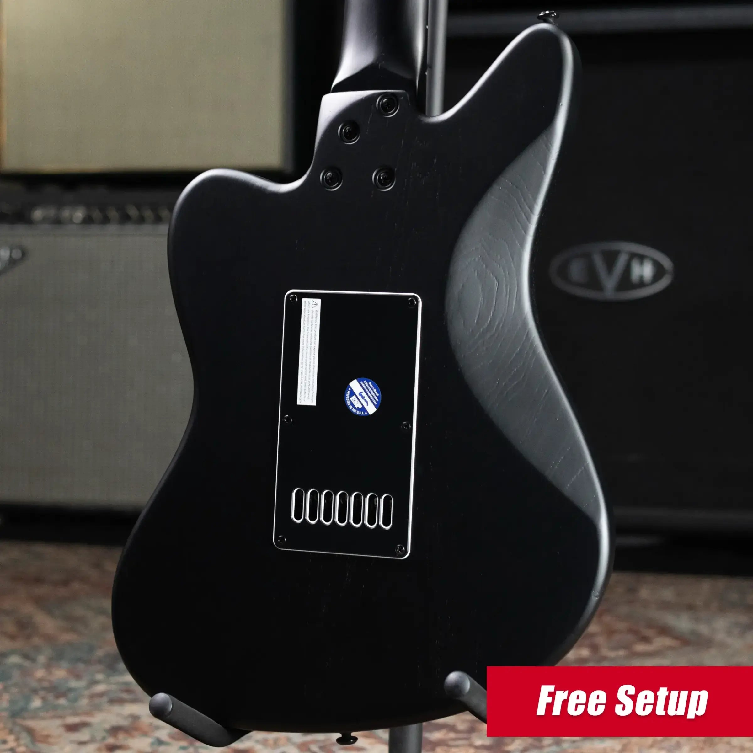 ESP LTD Alex Wade XJ Signature 7-String Baritone Electric Guitar - Black Satin with Hardshell Case