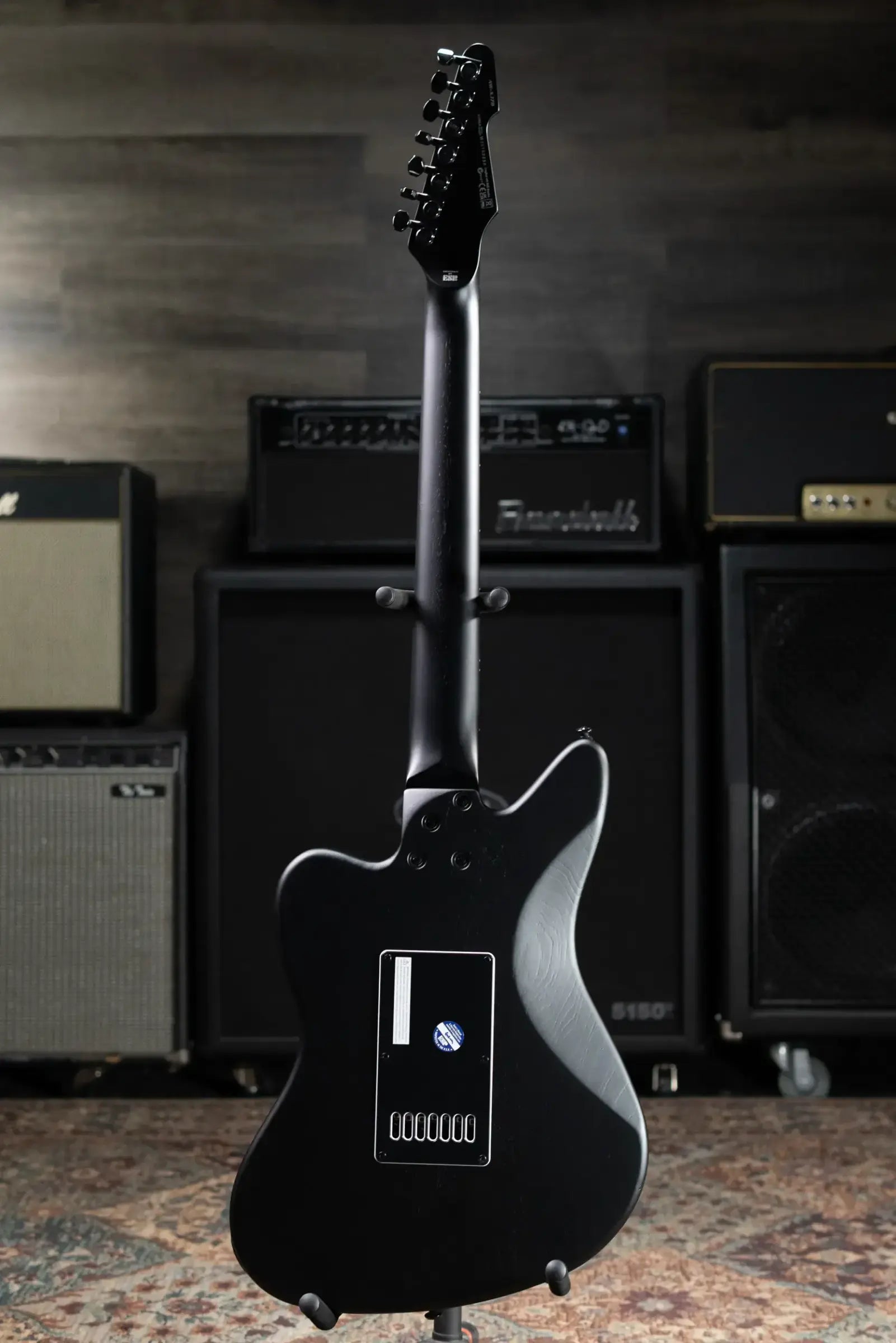 ESP LTD Alex Wade XJ Signature 7-String Baritone Electric Guitar - Black Satin with Hardshell Case