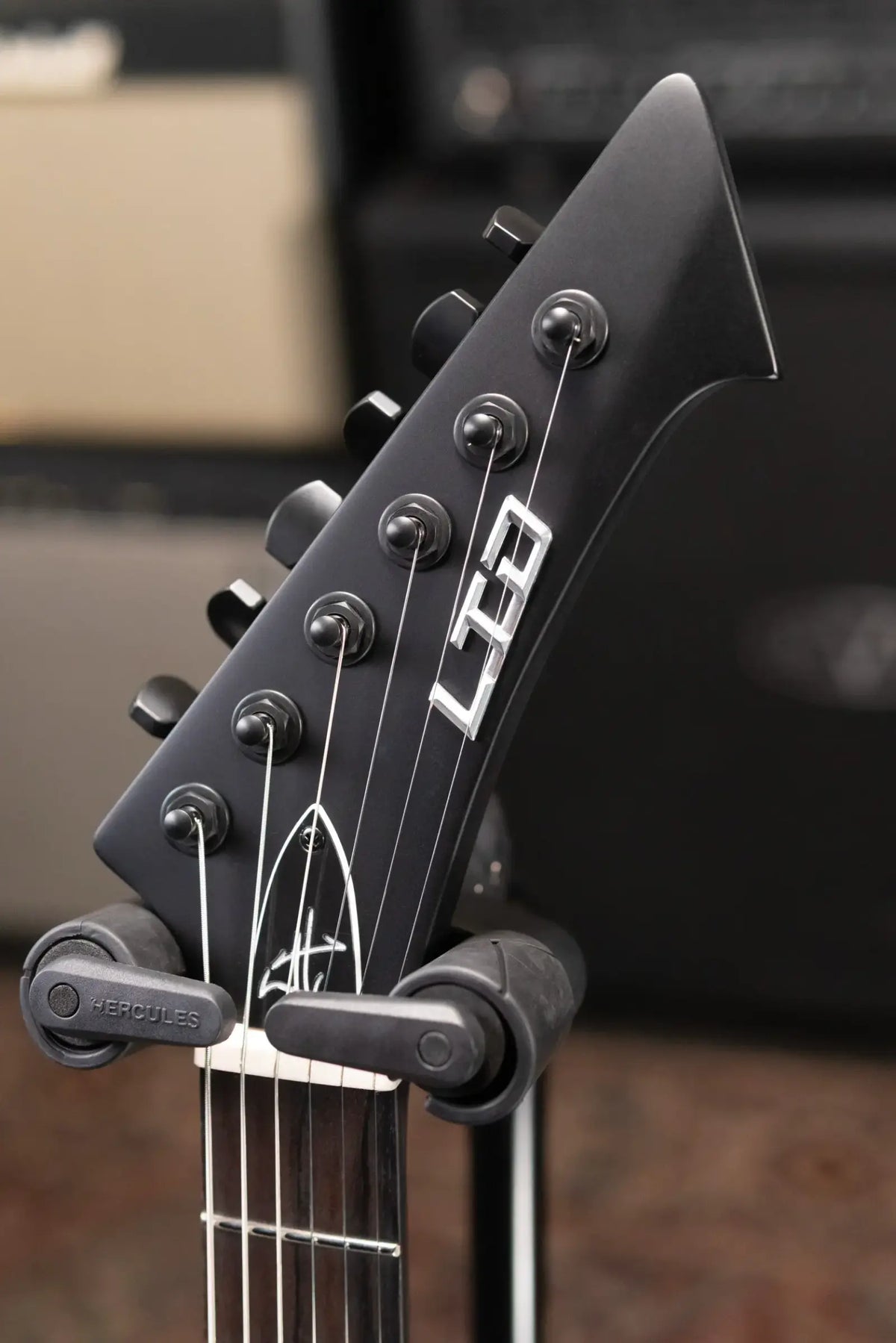 ESP LTD James Hetfield Signature Vulture Electric Guitar - Black with Hardshell Case