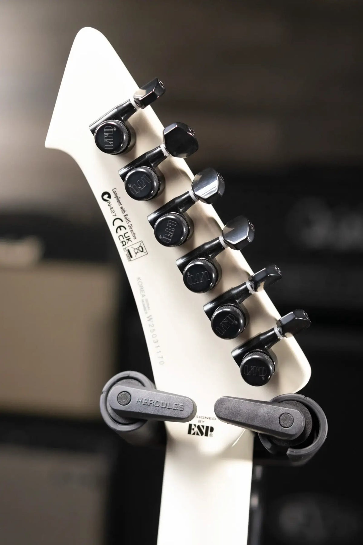 ESP LTD James Hetfield Signature Vulture Electric Guitar - Olympic White with Hardshell Case