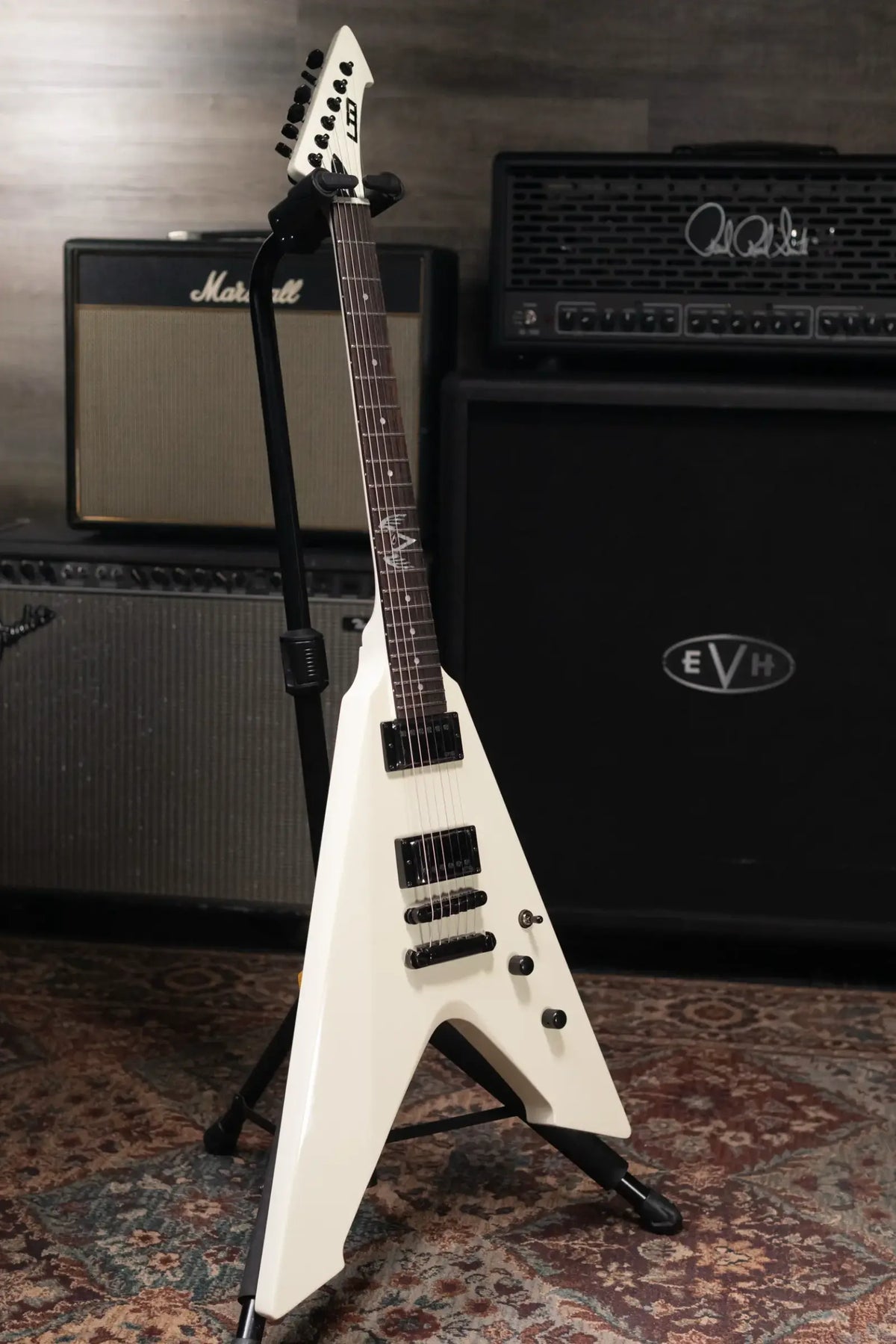 ESP LTD James Hetfield Signature Vulture Electric Guitar - Olympic White with Hardshell Case