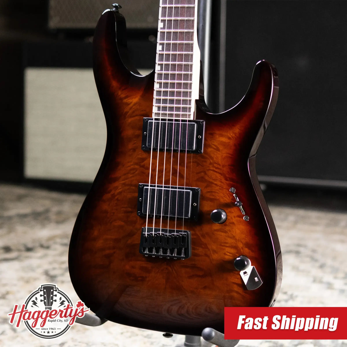 ESP LTD MH-200HT Electric Guitar - Dark Brown Sunburst
