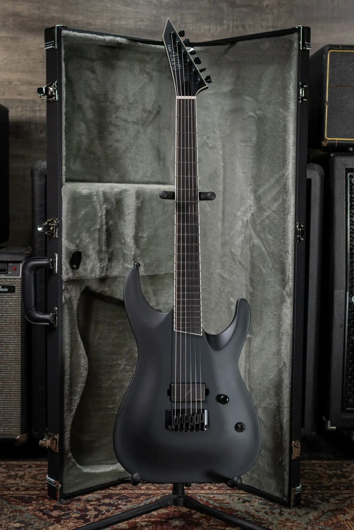 ESP LTD Mick Thomson MT-1 Electric Guitar - Black Satin with Hardshell Case