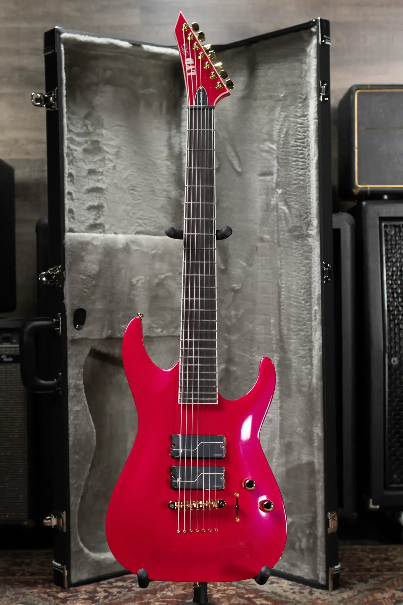 ESP LTD SC-607B Stephen Carpenter Signature 7-String Baritone Electric Guitar - Magenta with Hardshell Case