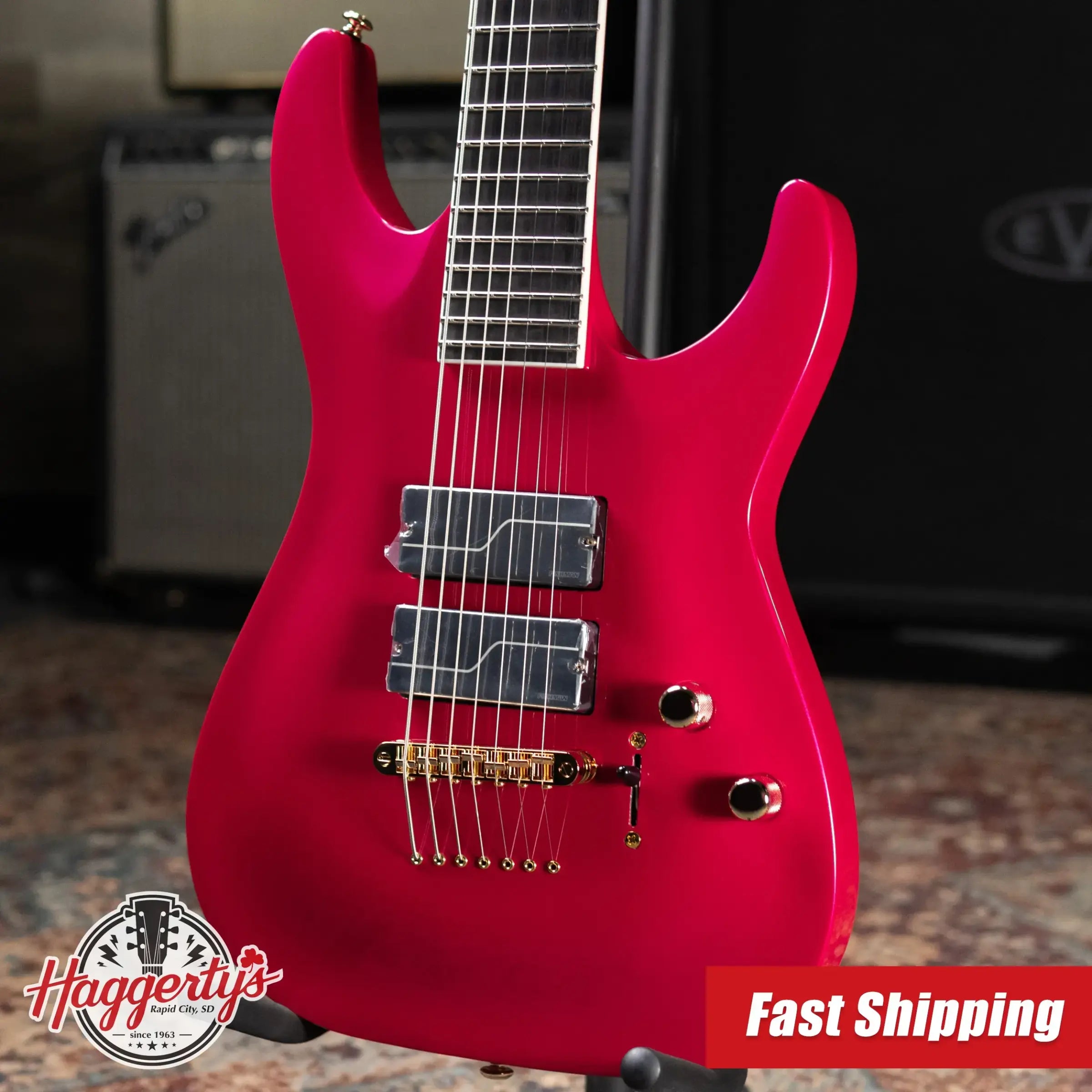 ESP LTD SC-607B Stephen Carpenter Signature 7-String Baritone Electric Guitar - Magenta with Hardshell Case