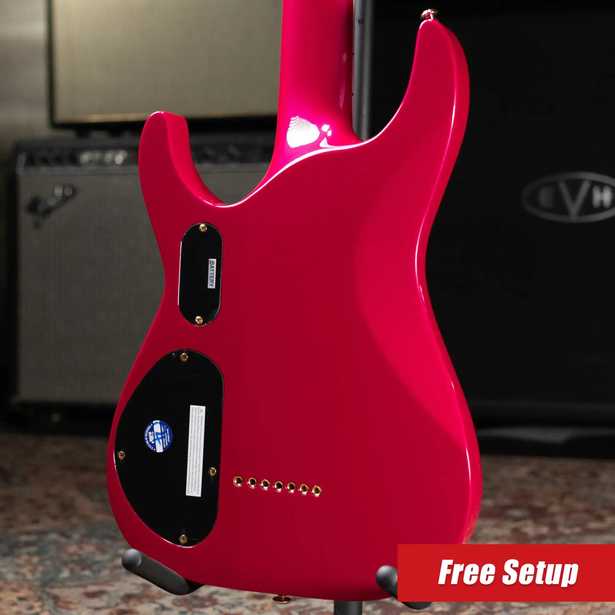ESP LTD SC-607B Stephen Carpenter Signature 7-String Baritone Electric Guitar - Magenta with Hardshell Case