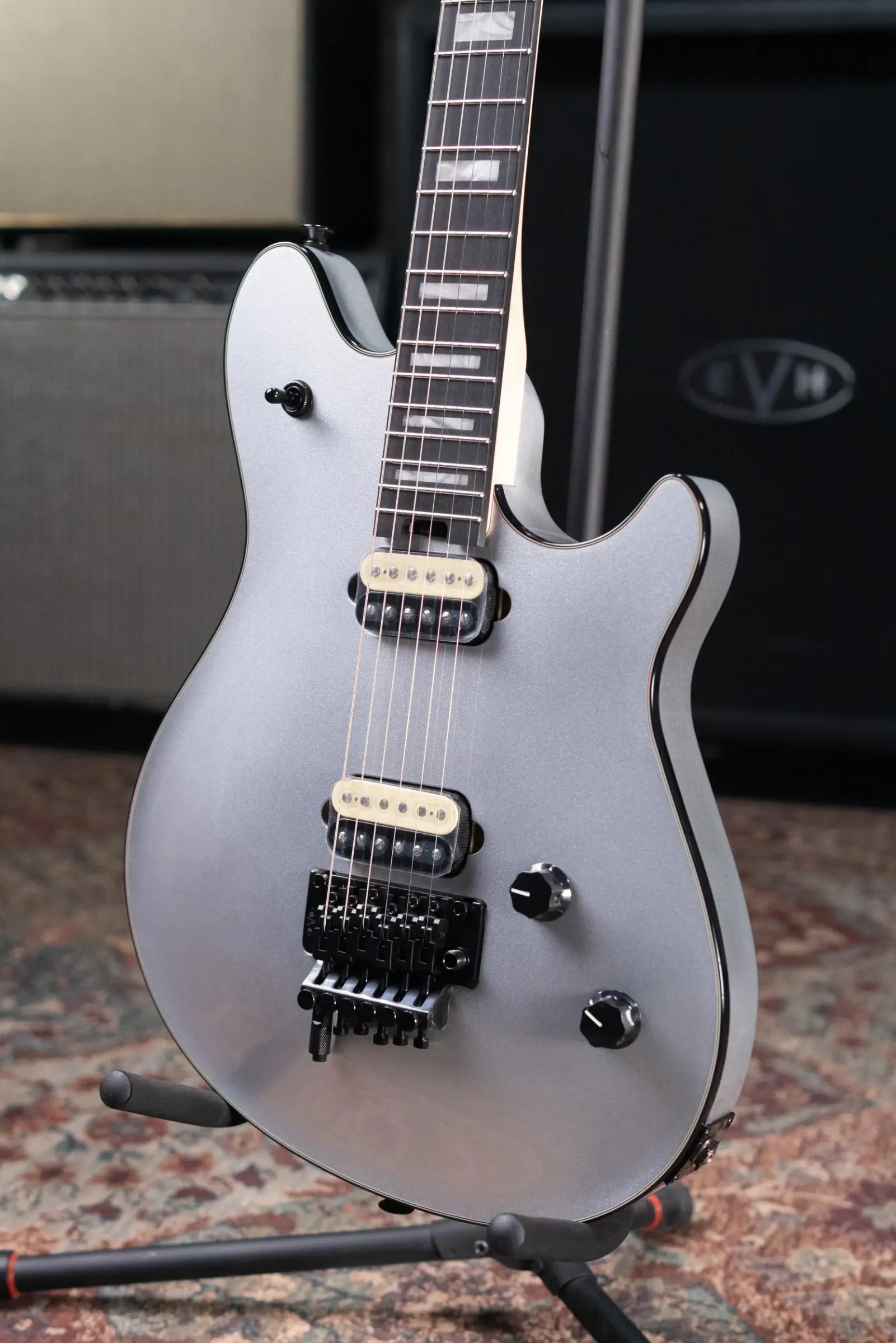 EVH Wolfgang USA Electric Guitar - Silver with Hardshell Case