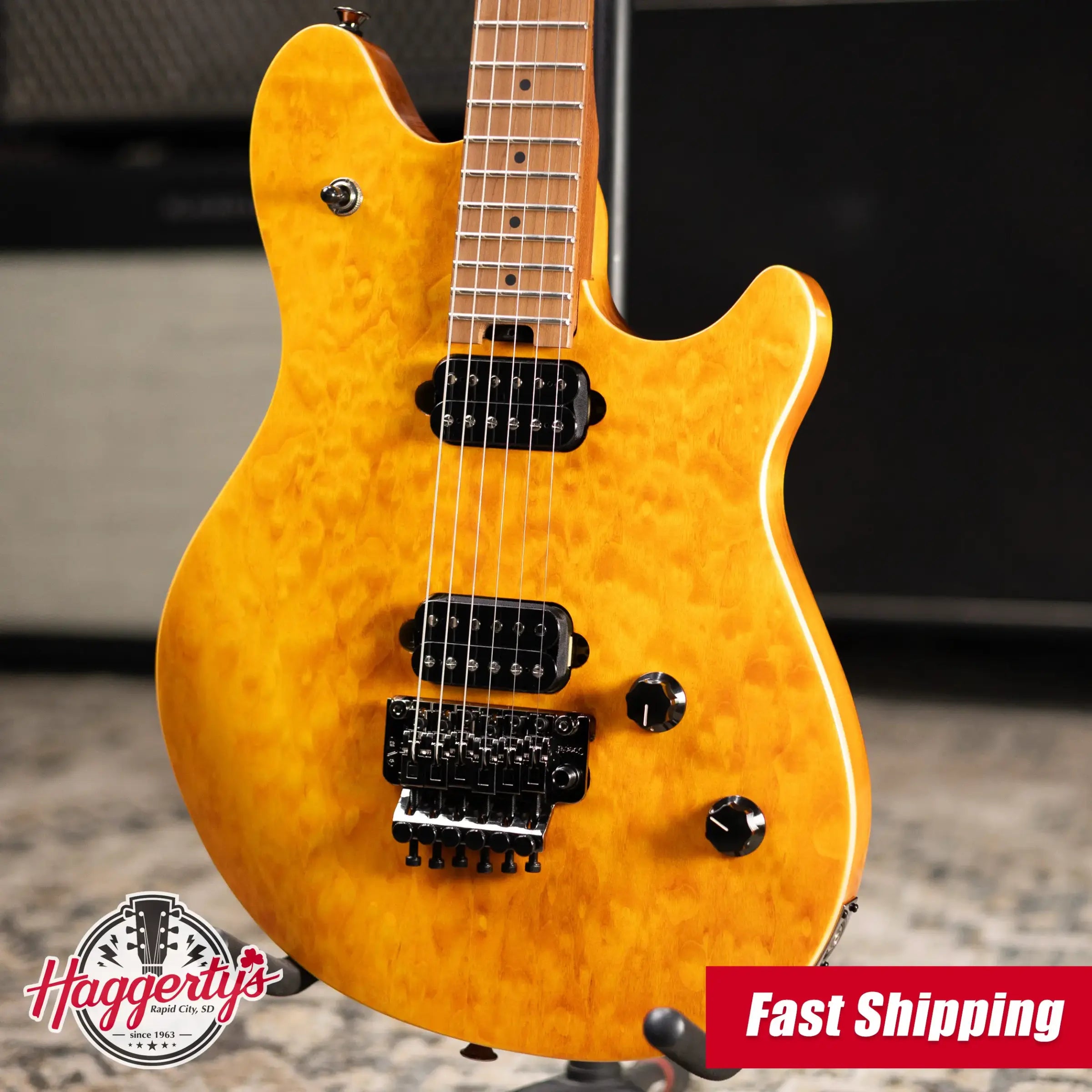 EVH Wolfgang WG Standard QM Electric Guitar - Transparent Amber