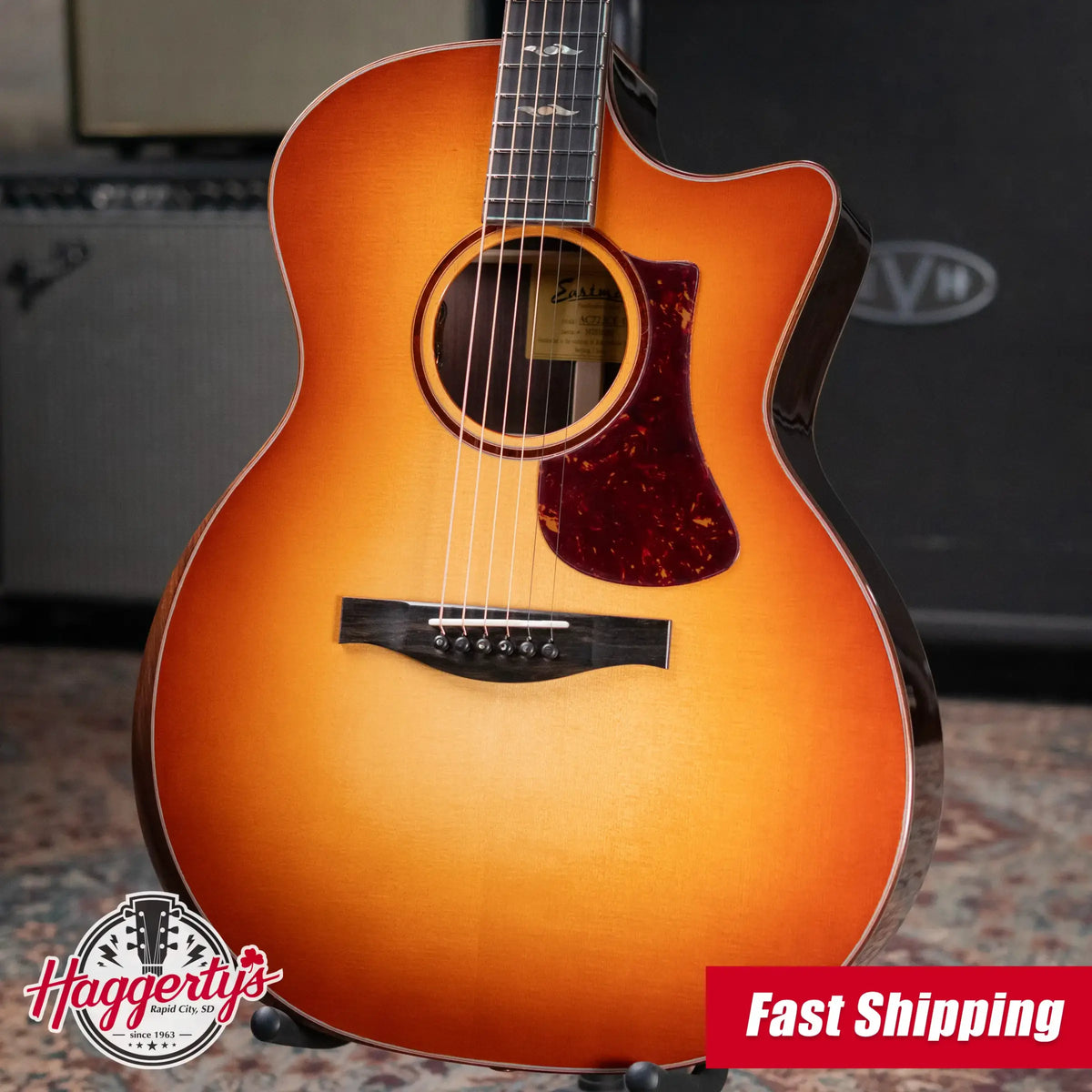 Eastman AC722CE-DF Grand Auditorium Acoustic/Electric Guitar - Dakota Fade with Hardshell Case