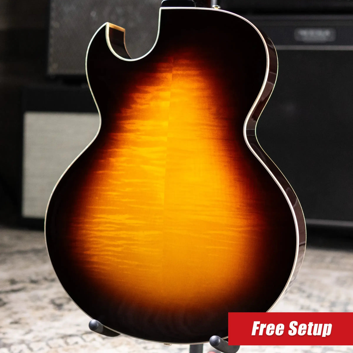 Eastman AR480CE-SB John Pisano Signature Archtop Hollowbody Electric Guitar - Sunburst with Hardshell Case